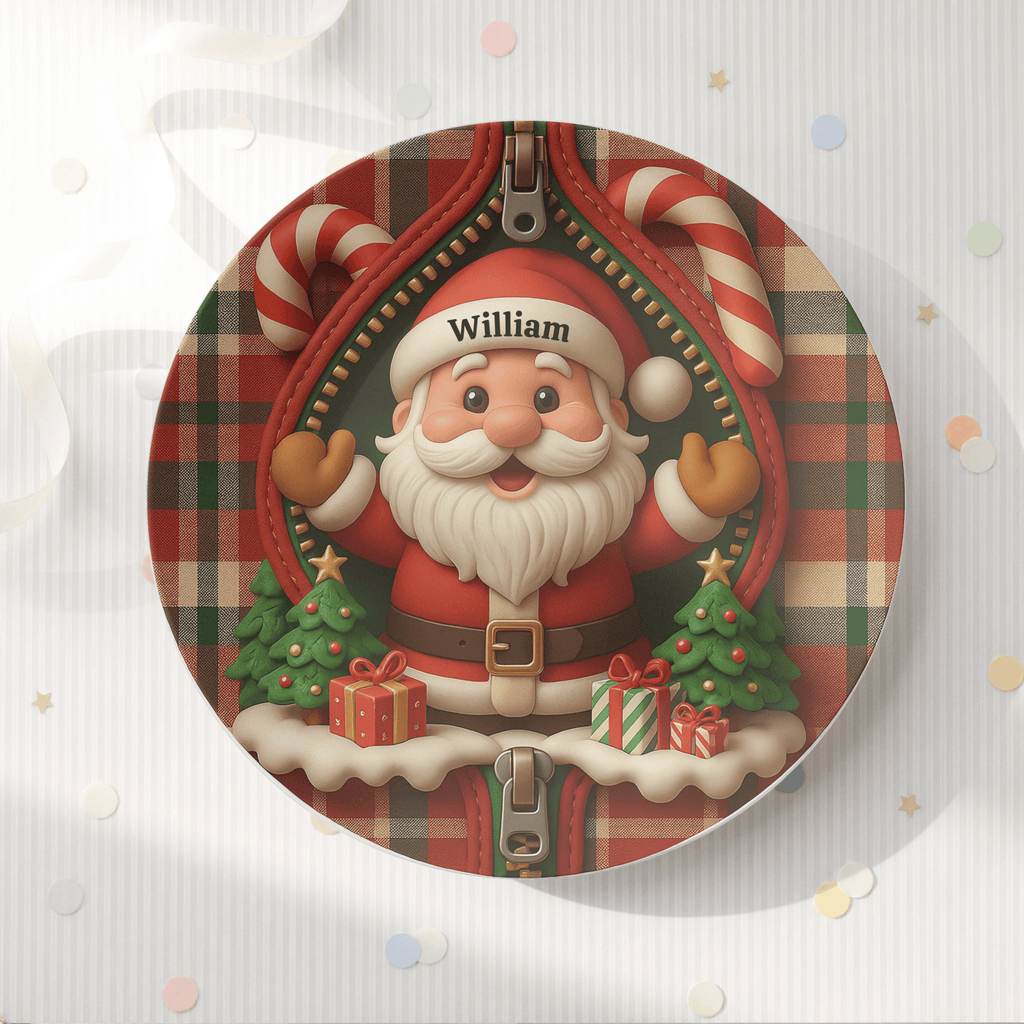 Personalized Festive Santa Plate by Lil Plate Shop
