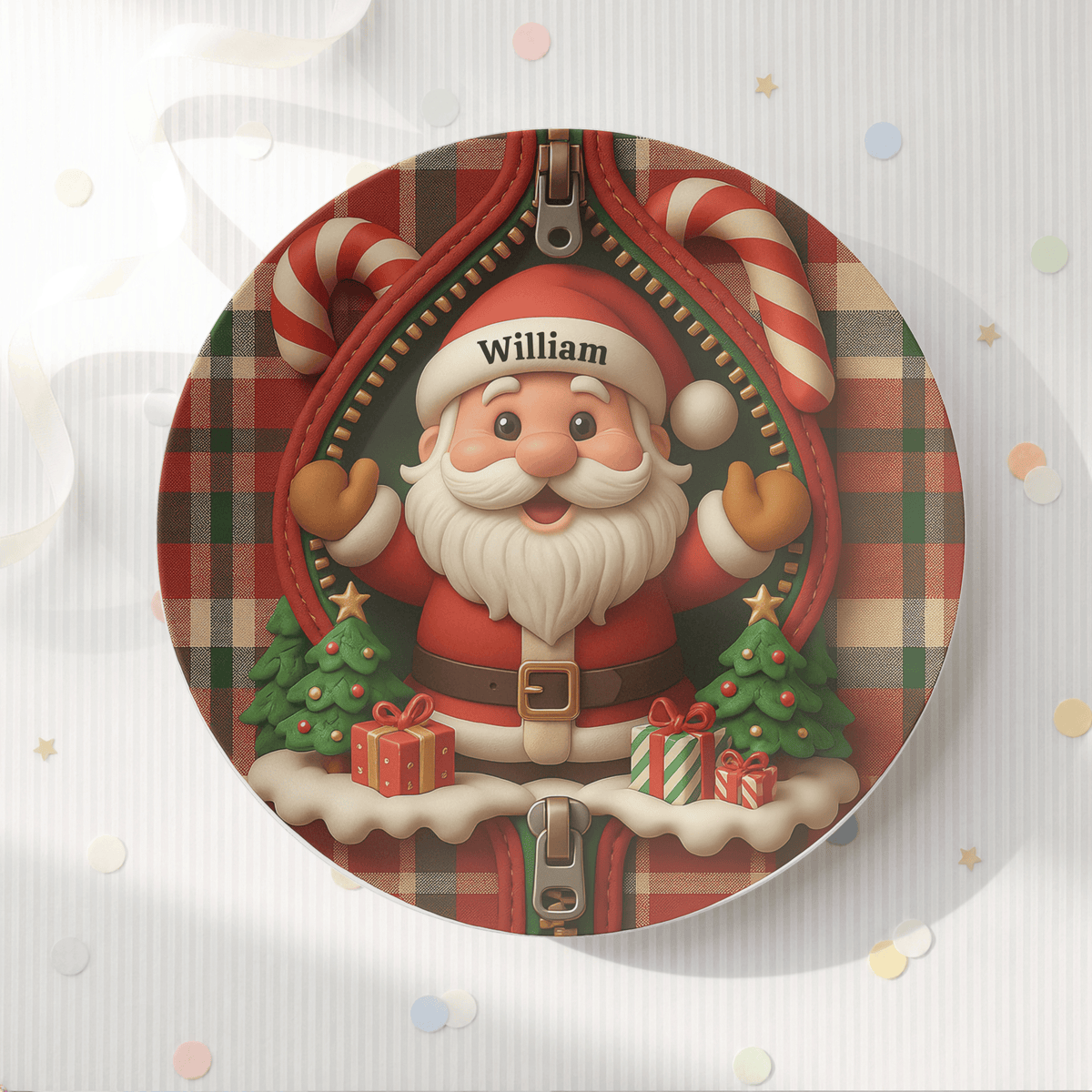Personalized Festive Santa Plate by Lil Plate Shop