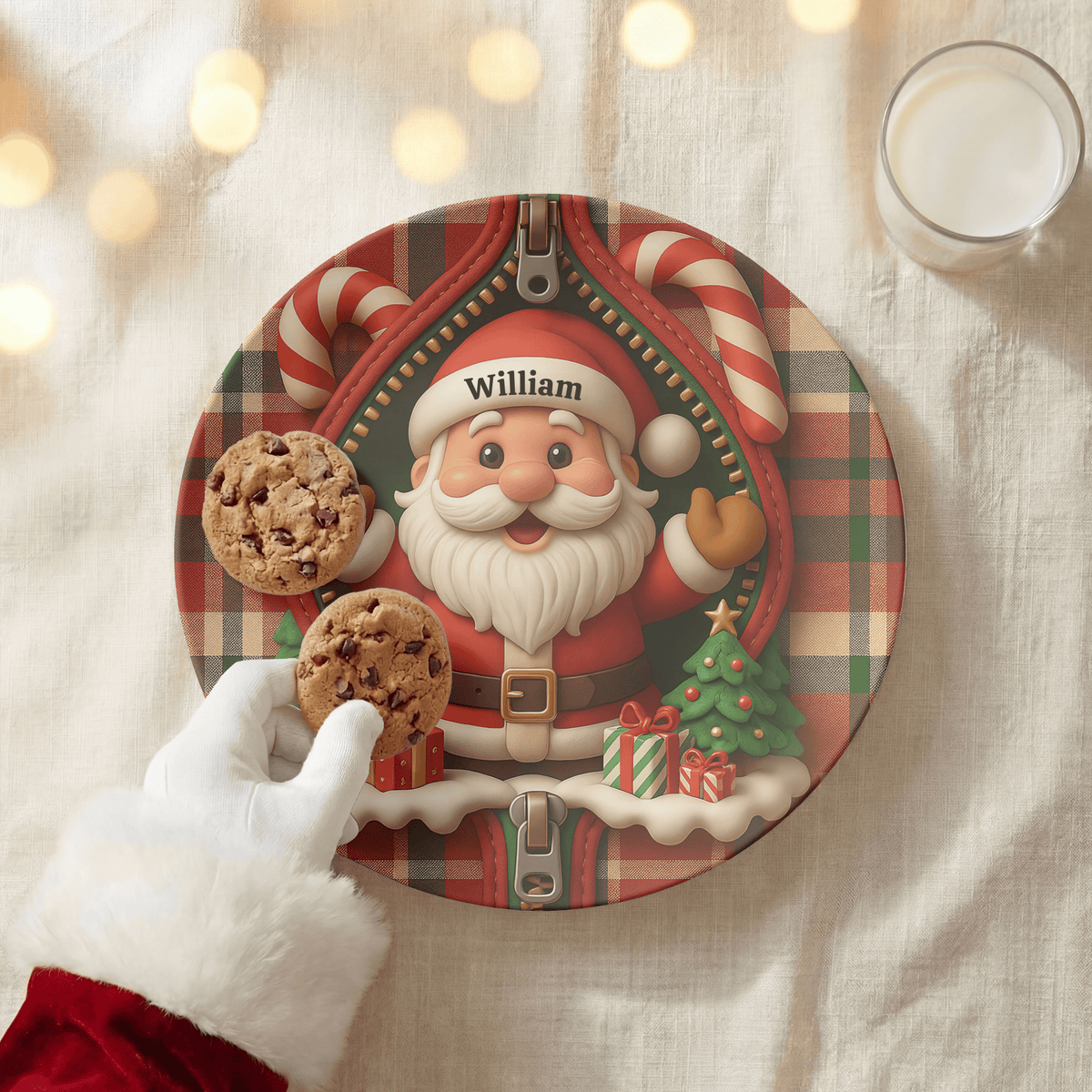 Personalized Festive Santa Plate by Lil Plate Shop