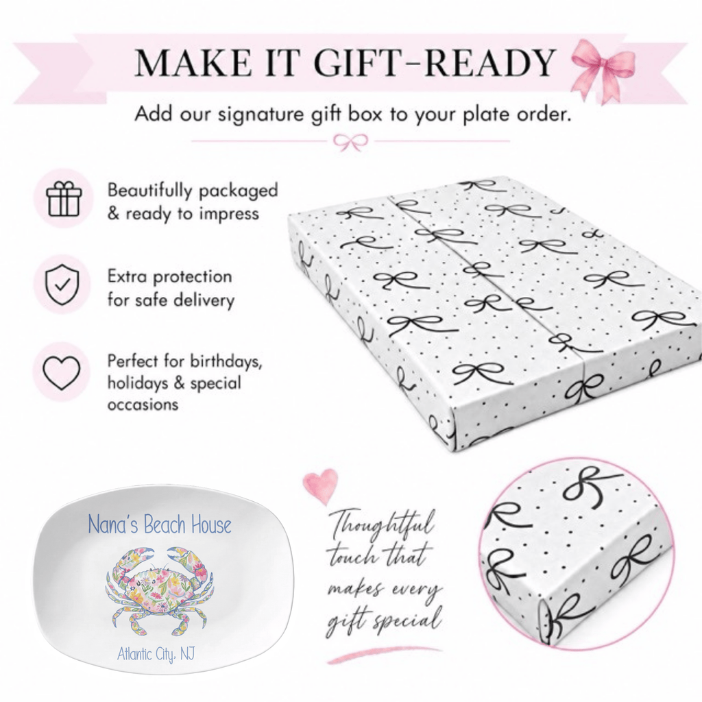 Personalized Floral Crab Platter by Lil Plate Shop