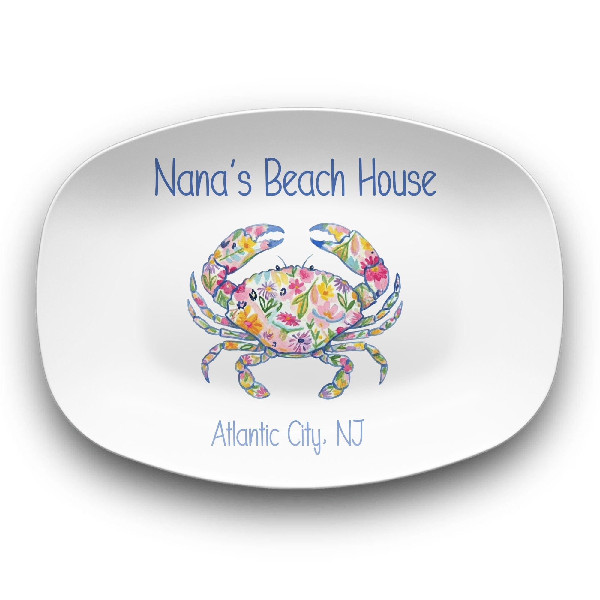 Personalized Floral Crab Platter by Lil Plate Shop