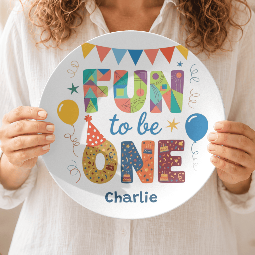 Personalized Fun to be One Plate by Lil Plate Shop