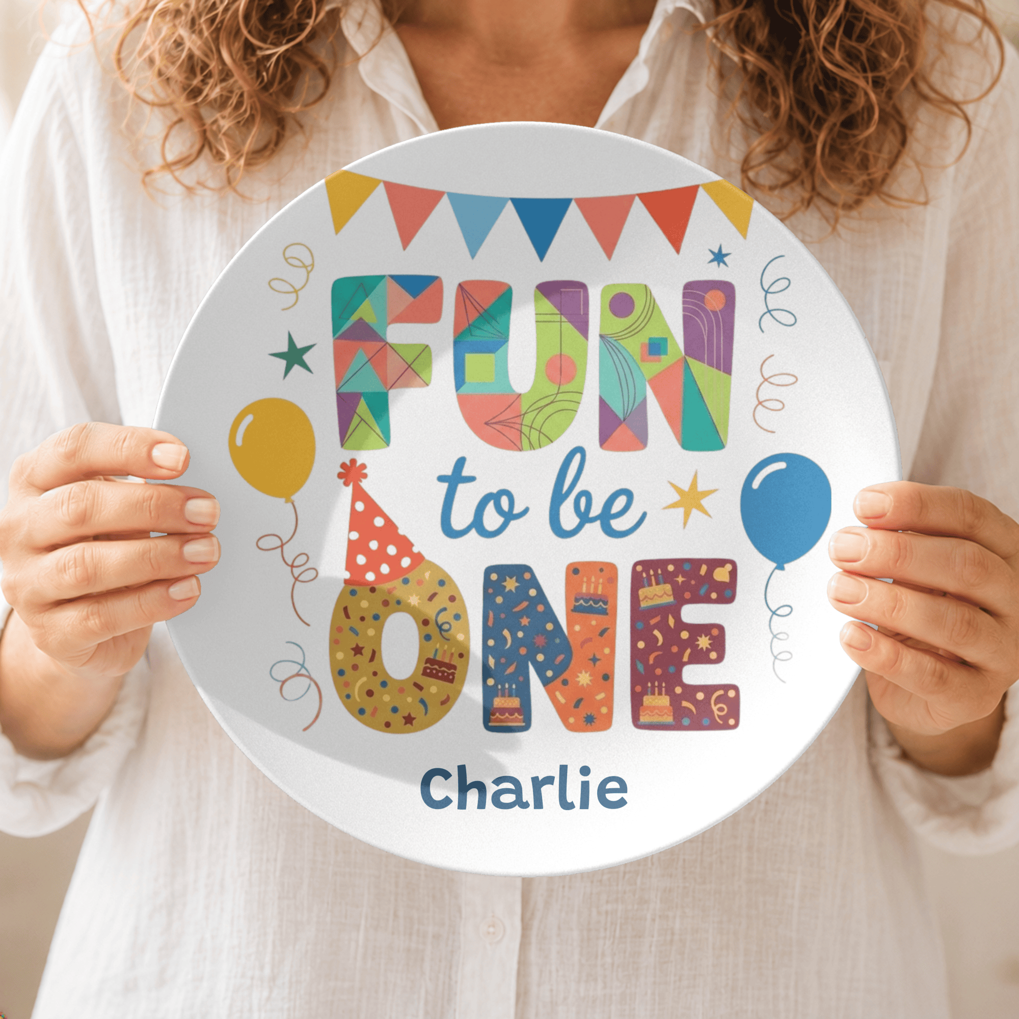 Personalized Fun to be One Plate by Lil Plate Shop
