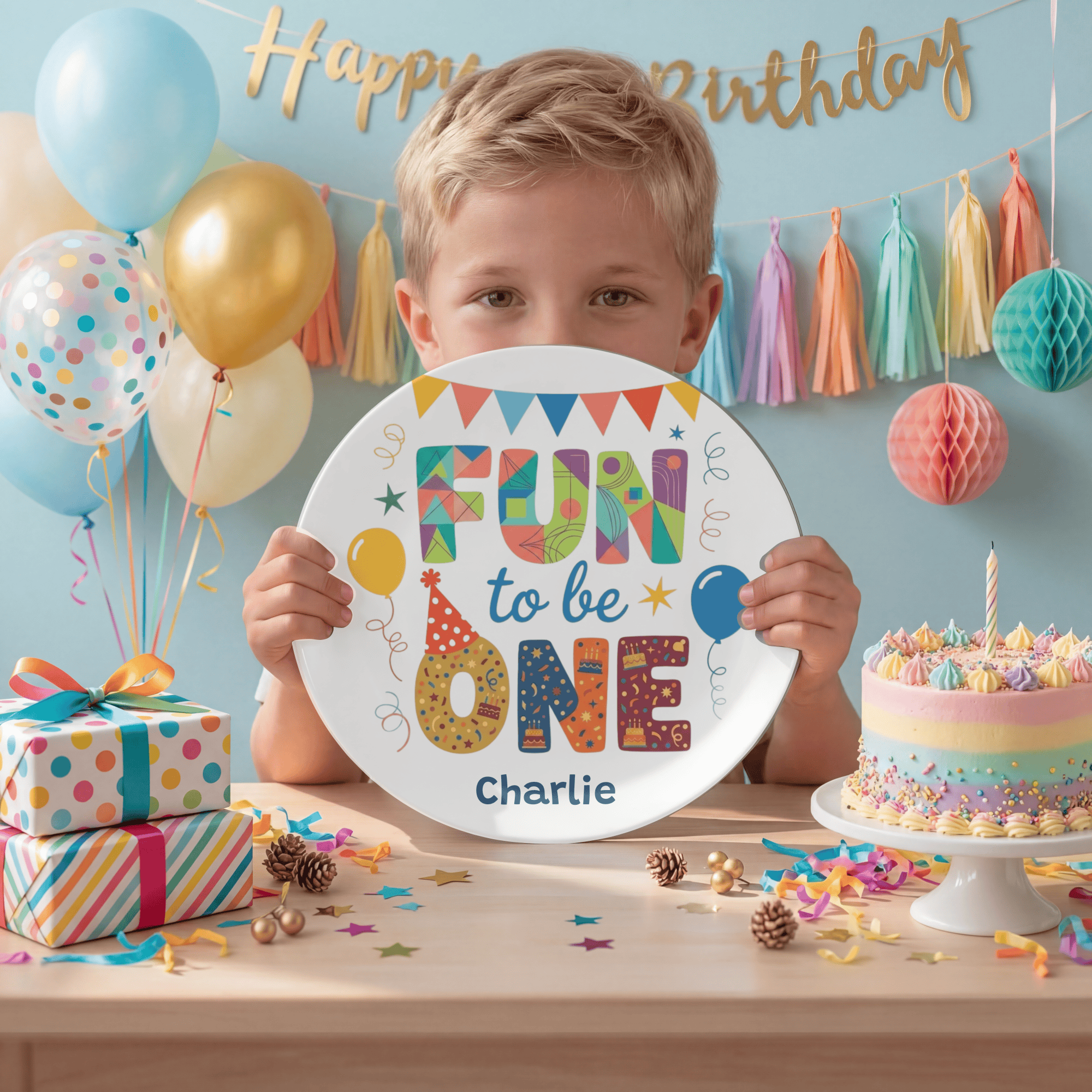 Personalized Fun to be One Plate by Lil Plate Shop