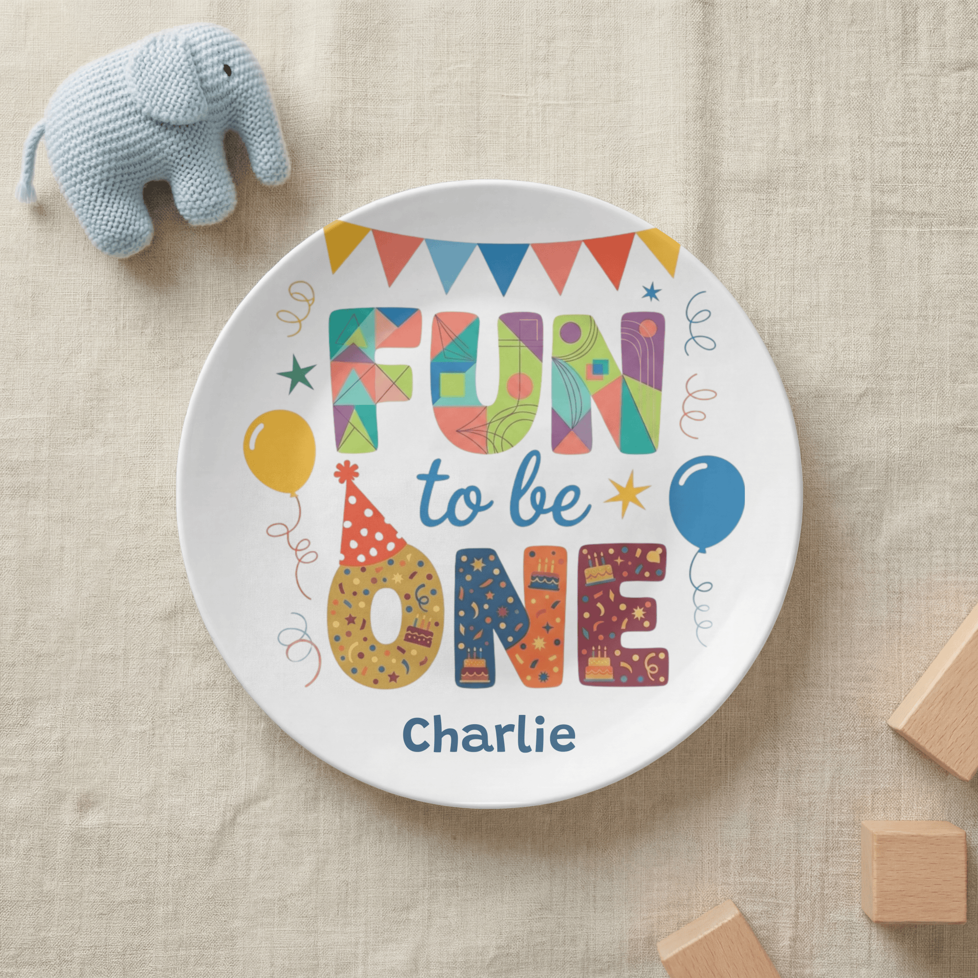 Personalized Fun to be One Plate by Lil Plate Shop