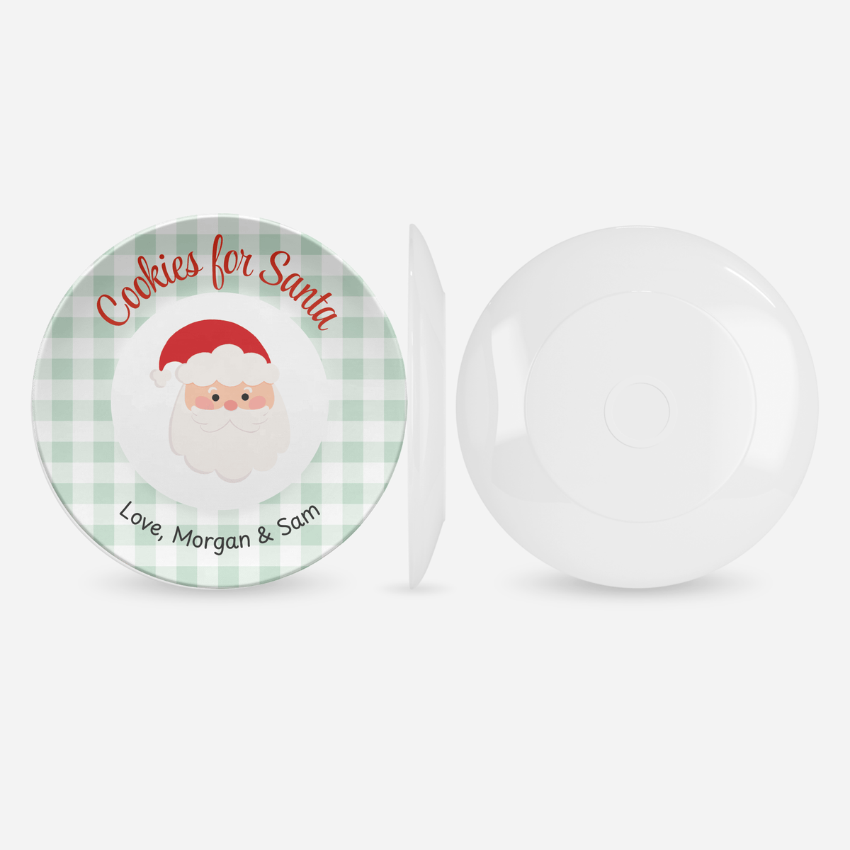 Personalized Gingham Cookies for Santa Plate by Lil Plate Shop