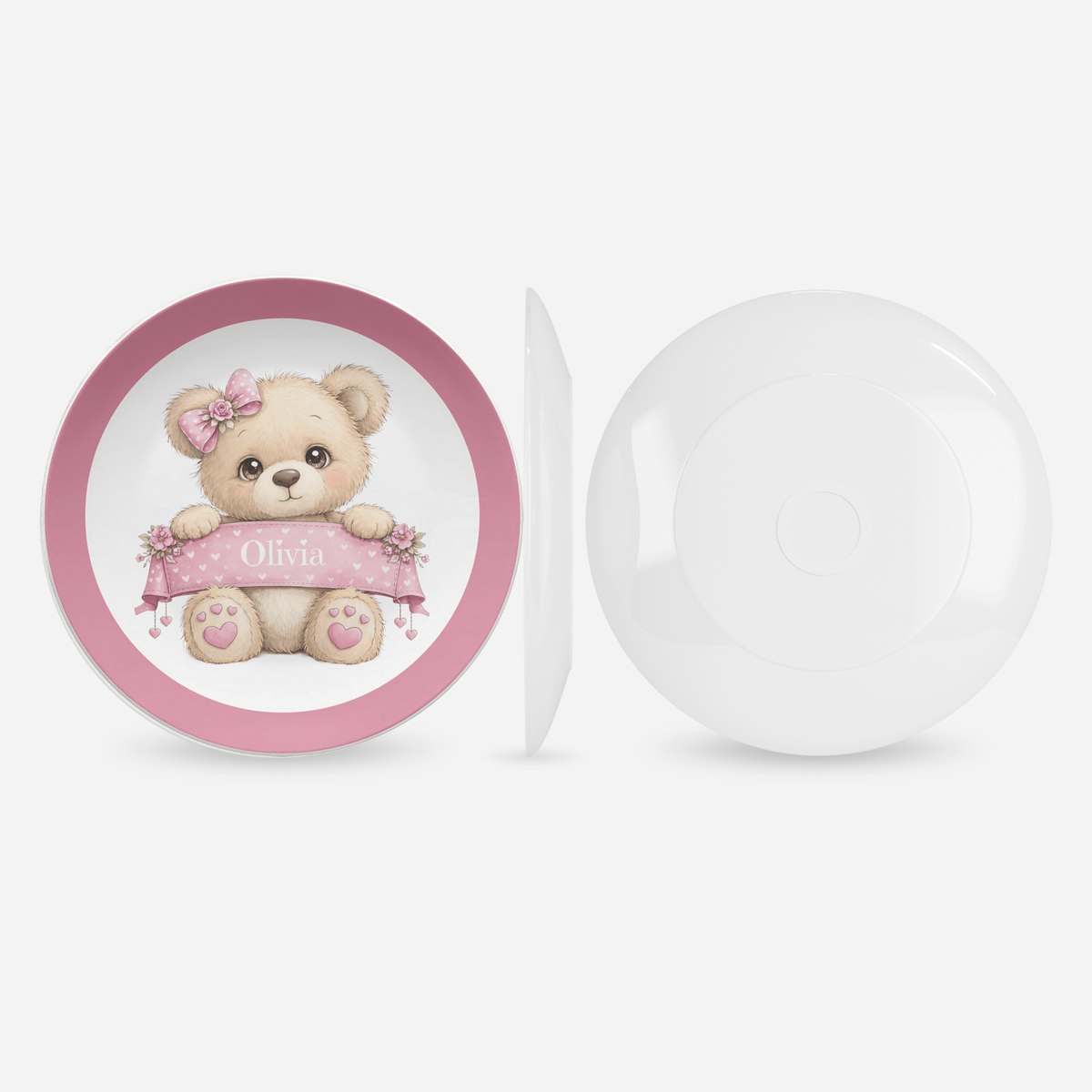 Personalized Girl Teddy Bear Plate by Lil Plate Shop