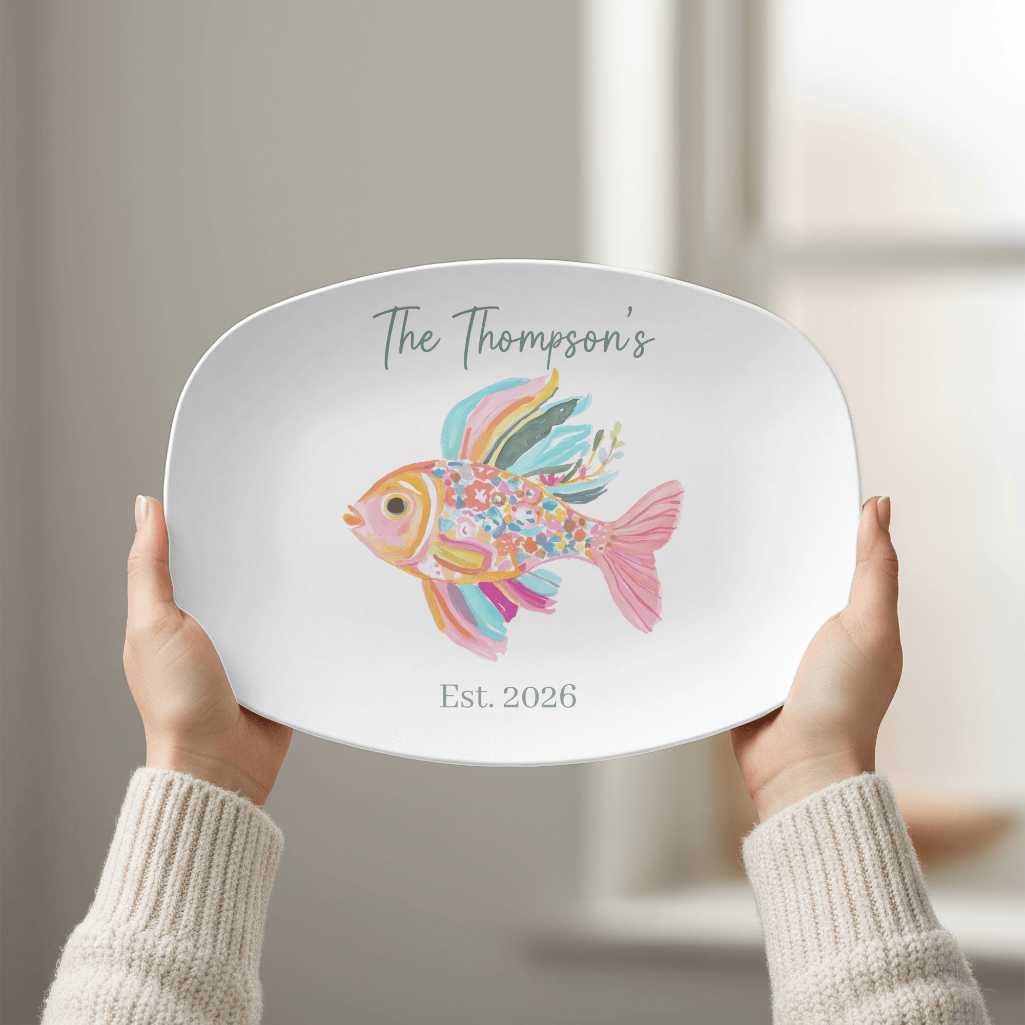 Personalized Goldfish Platter by Lil Plate Shop
