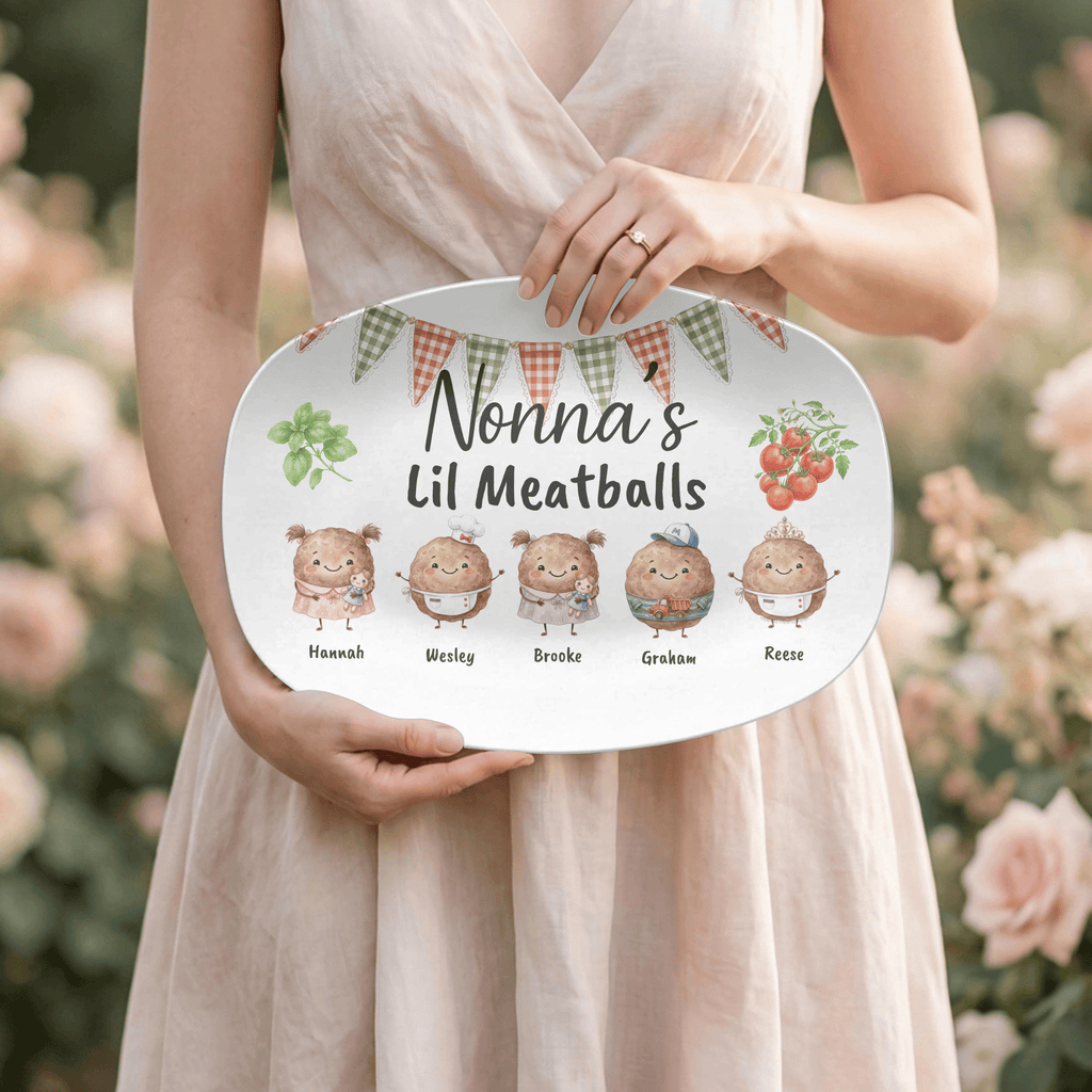 Personalized Grandma Nonna Meatball Platter by Lil Plate Shop