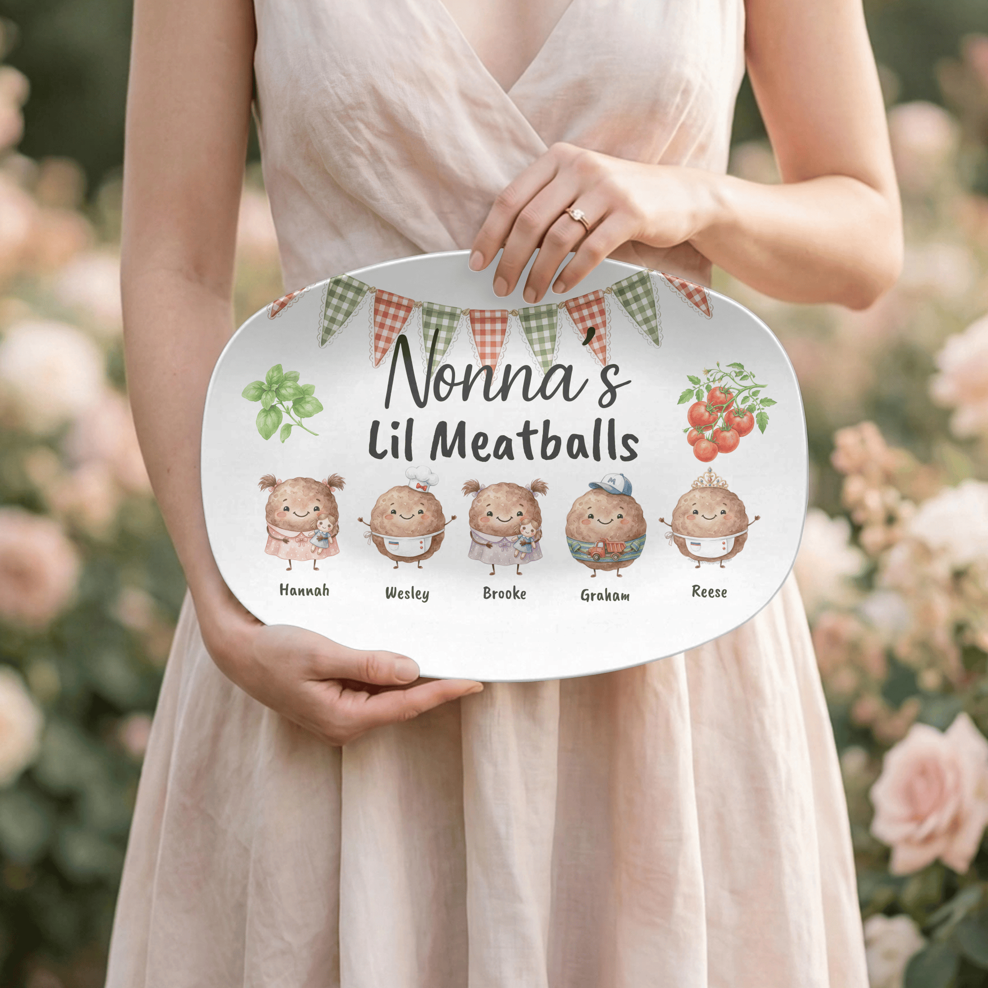 Personalized Grandma Nonna Meatball Platter by Lil Plate Shop