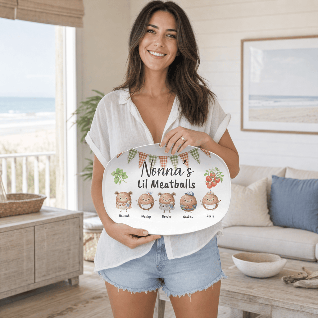 Personalized Grandma Nonna Meatball Platter by Lil Plate Shop