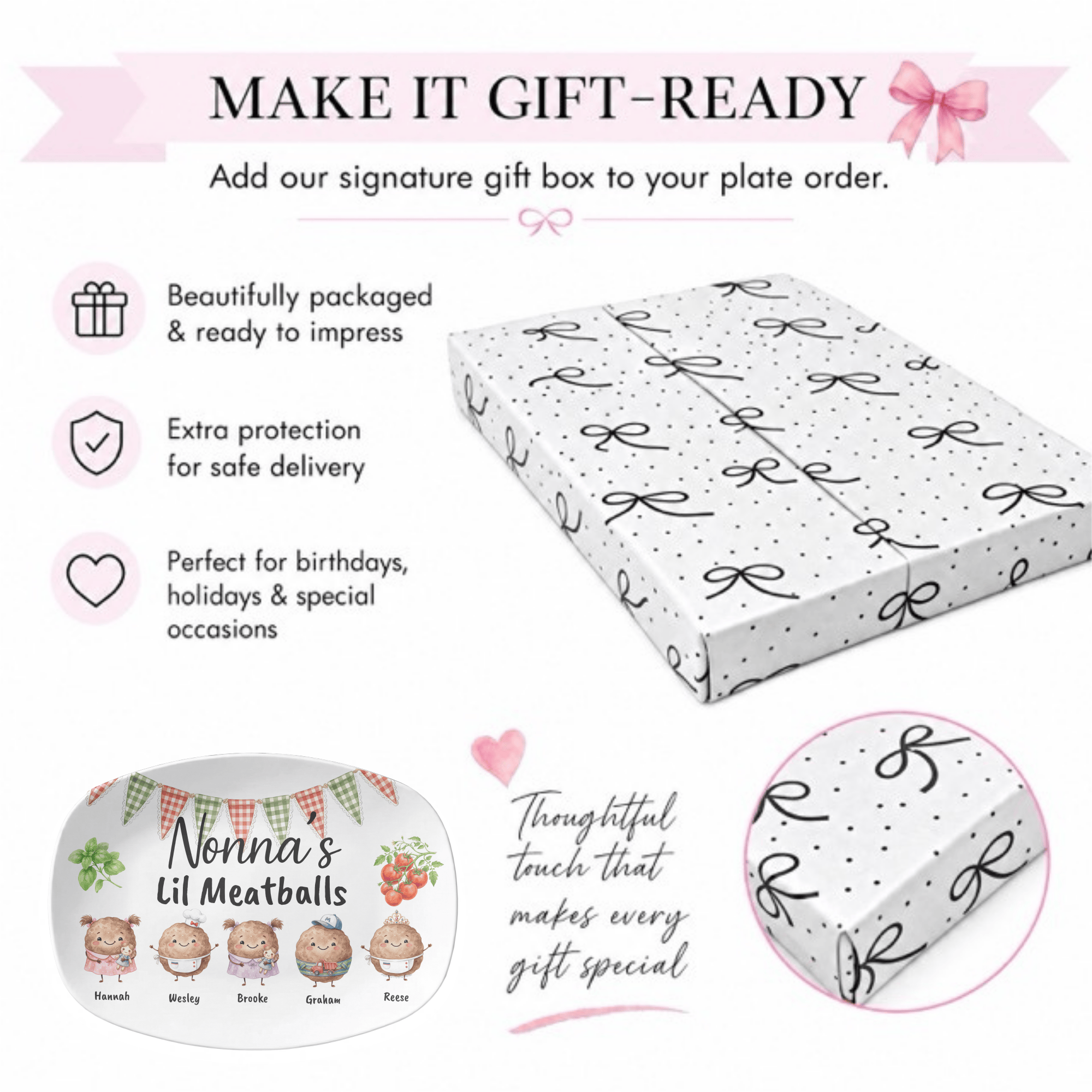 Personalized Grandma Nonna Meatball Platter by Lil Plate Shop