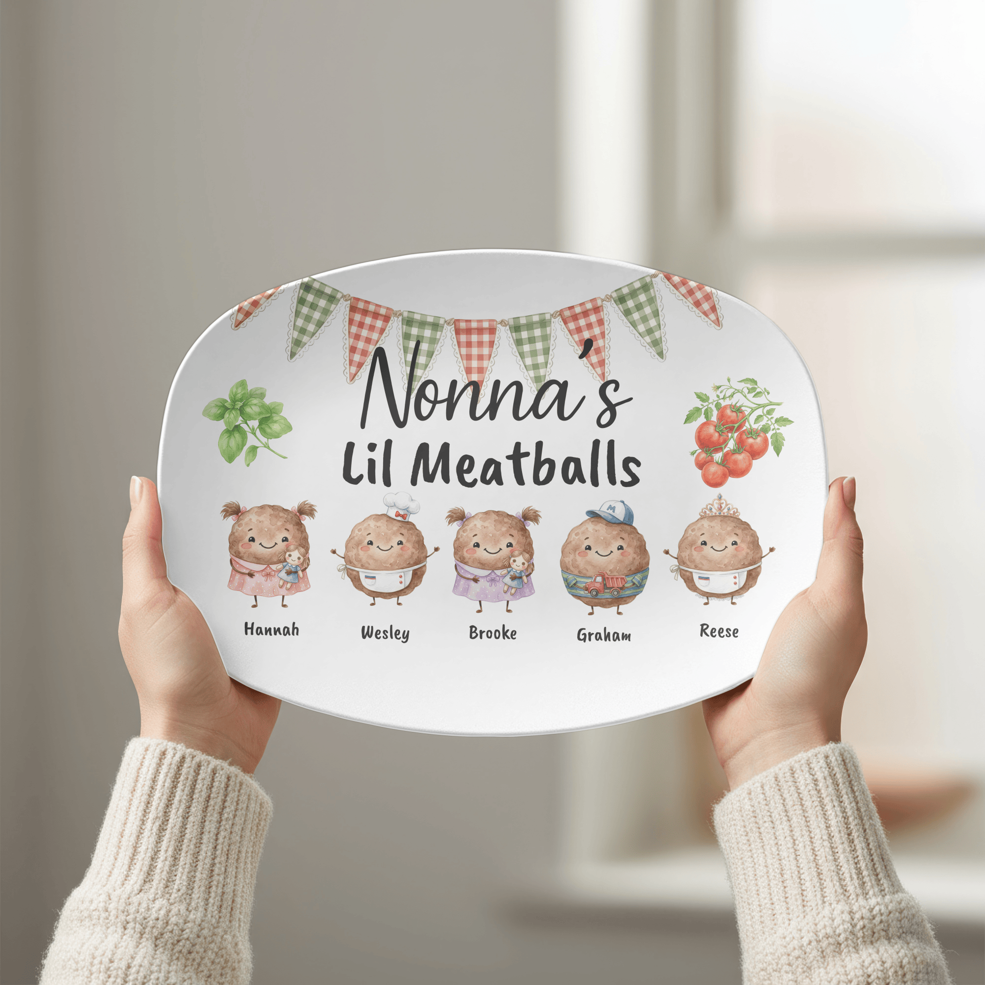 Personalized Grandma Nonna Meatball Platter by Lil Plate Shop
