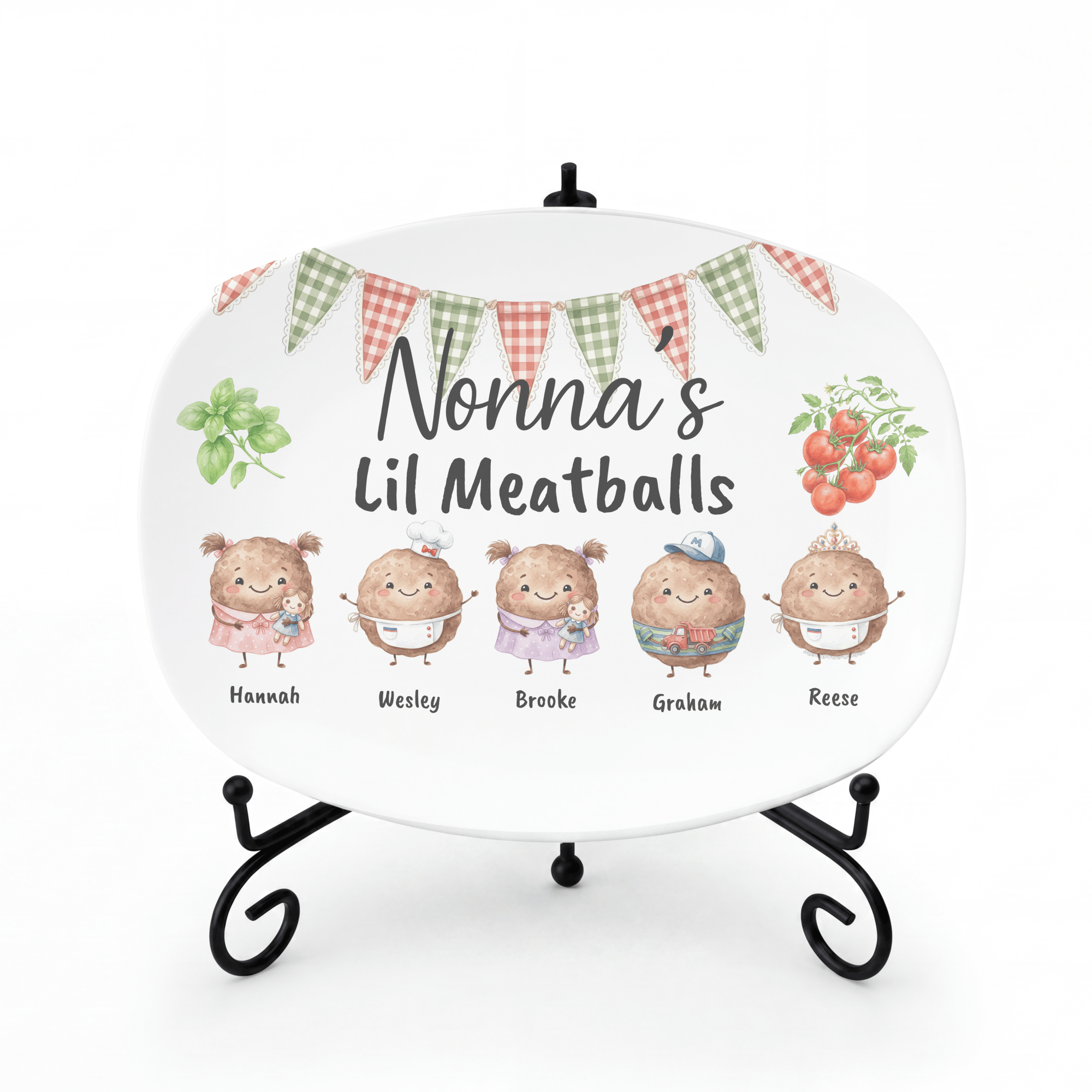 Personalized Grandma Nonna Meatball Platter by Lil Plate Shop