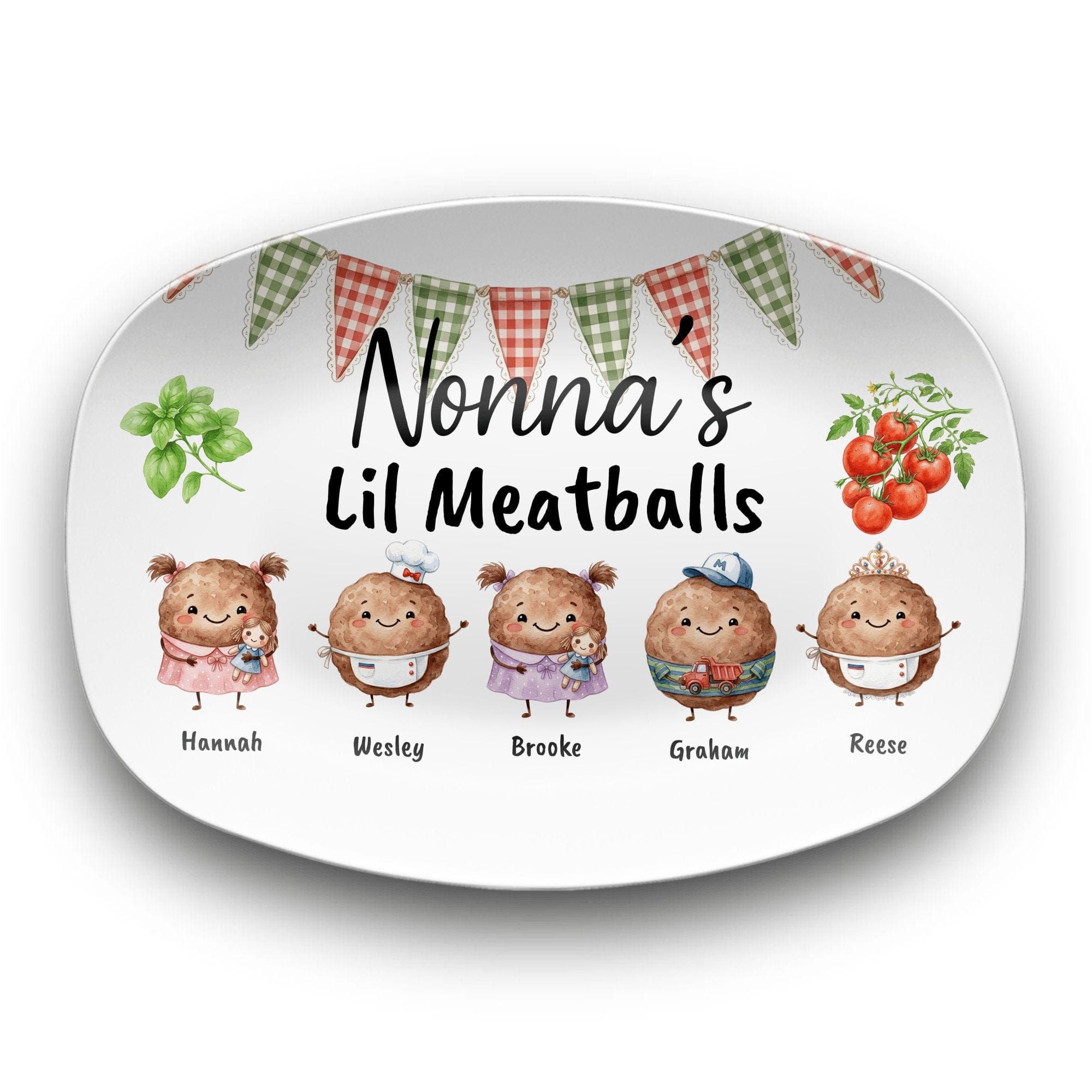 Personalized Grandma Nonna Meatball Platter by Lil Plate Shop