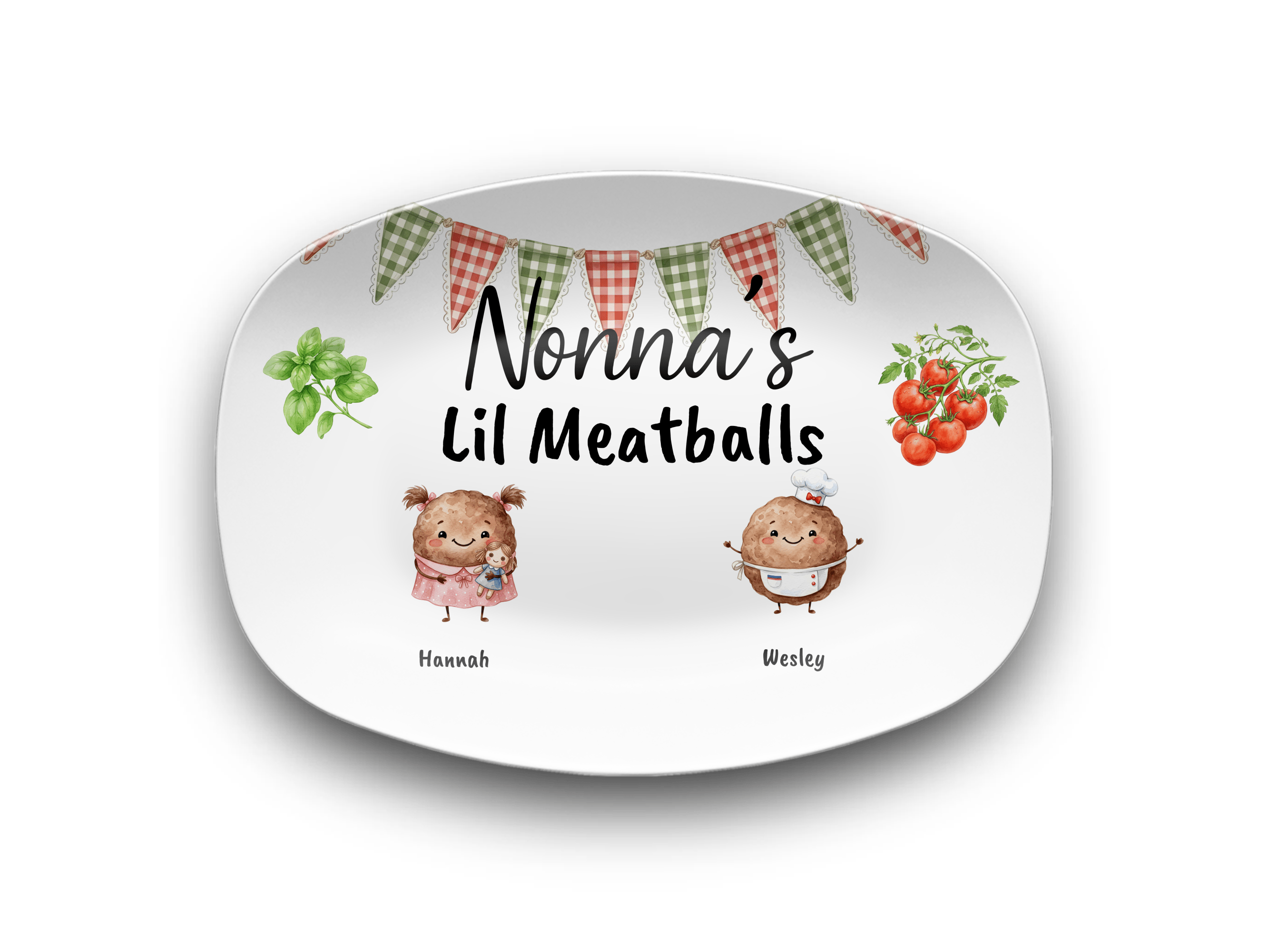 Personalized Grandma Nonna Meatball Platter Platter / 2 Names by Lil Plate Shop