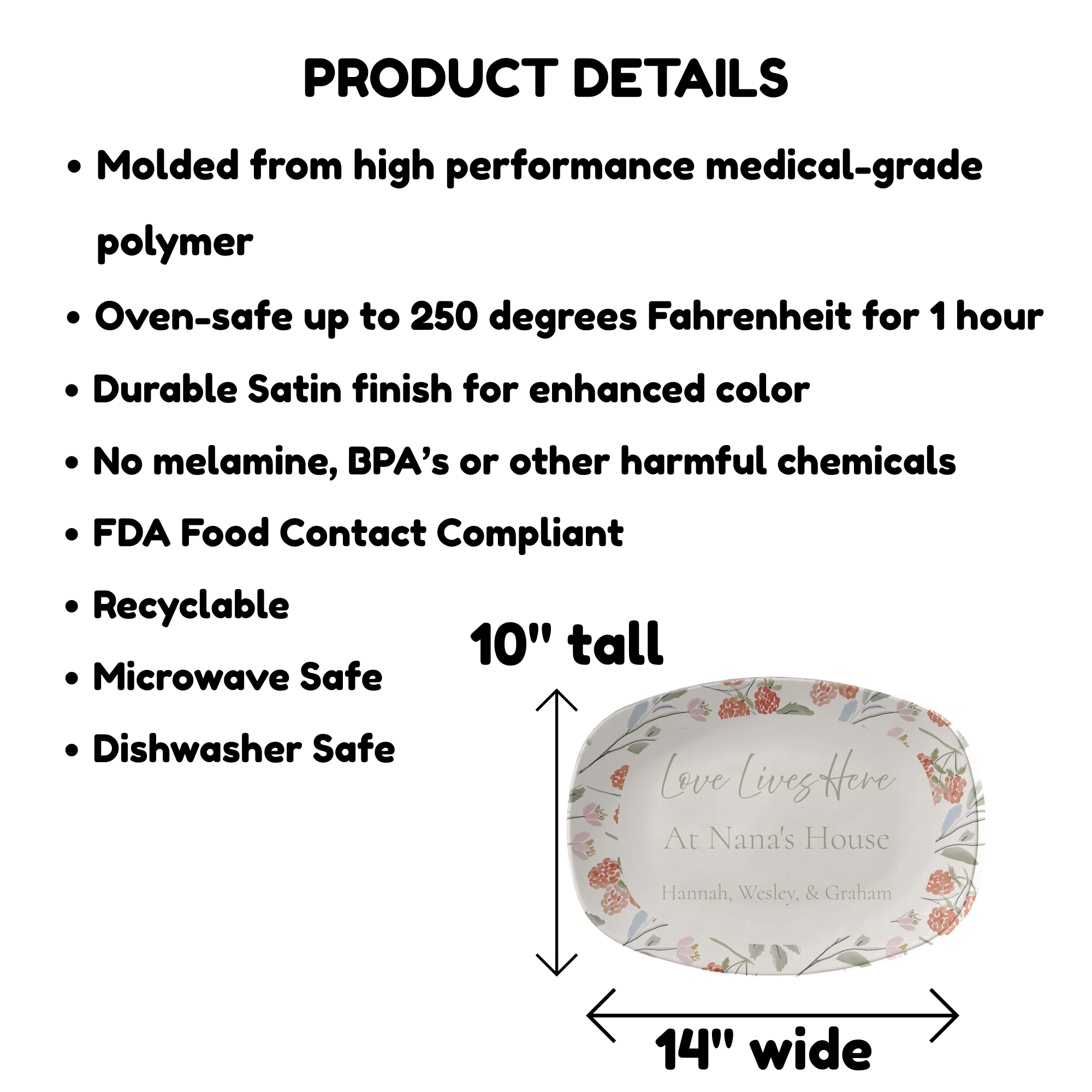 Personalized Grandmother Platter by Lil Plate Shop