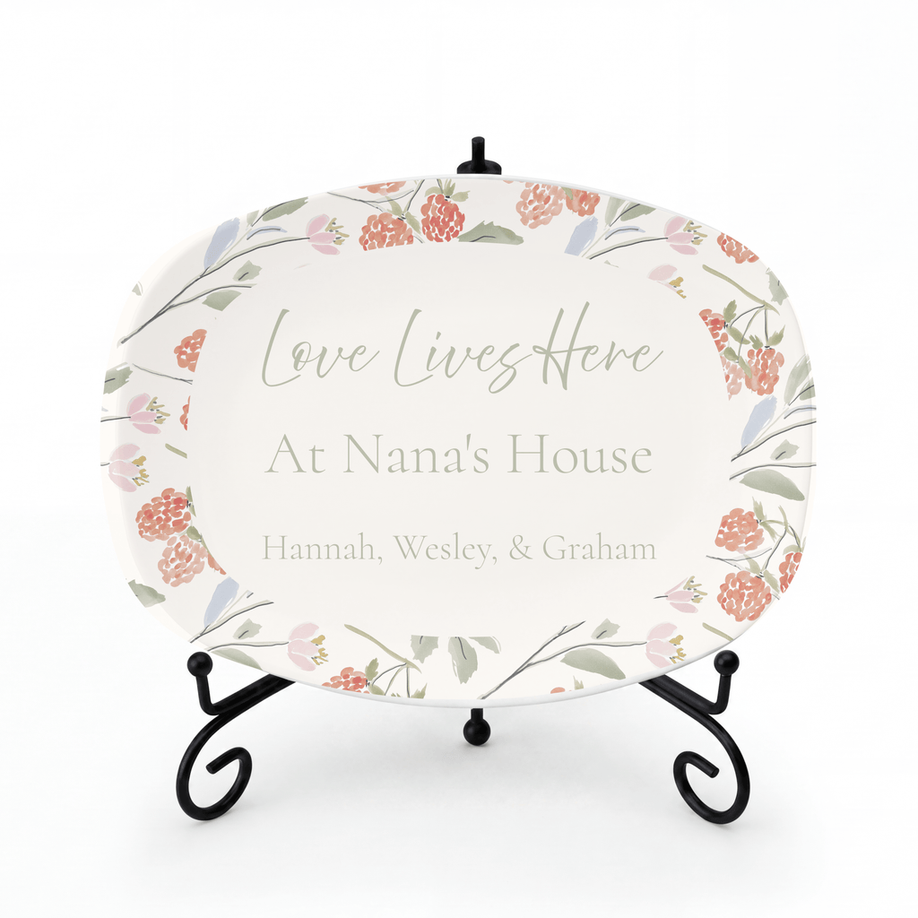 Personalized Grandmother Platter Platter + Stand + Gift Box by Lil Plate Shop