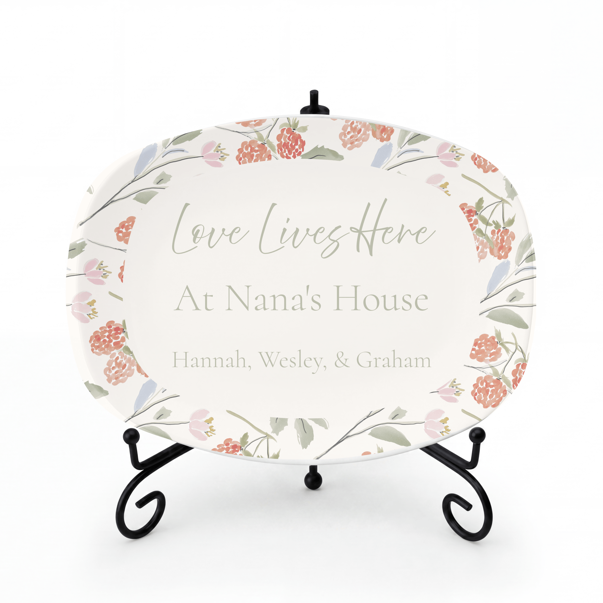 Personalized Grandmother Platter Platter + Stand + Gift Box by Lil Plate Shop