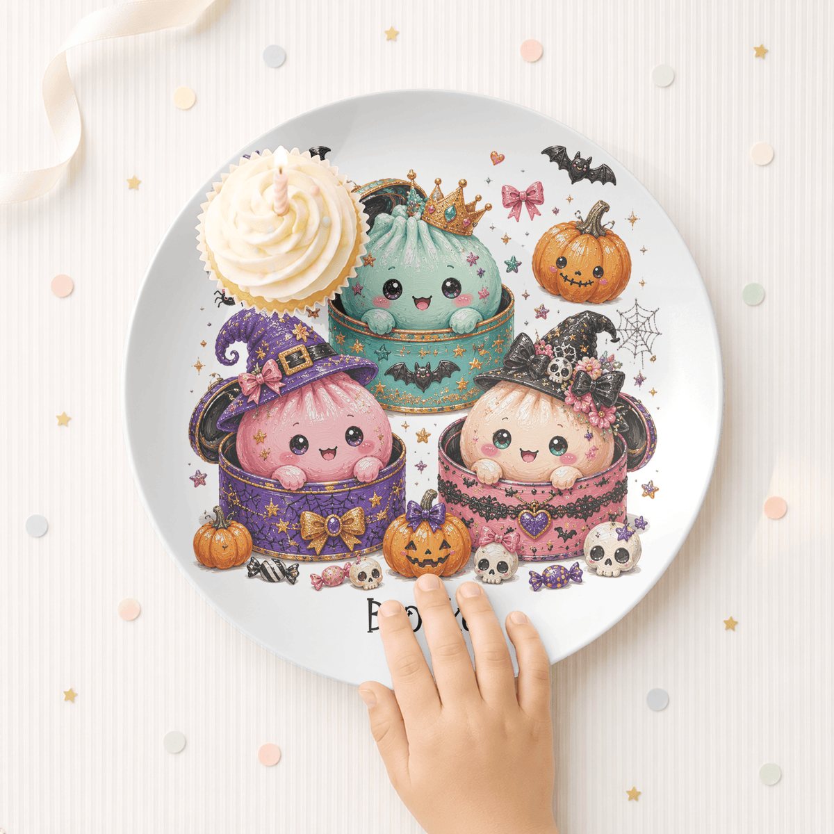 Personalized Halloween Dumplings Plate by Lil Plate Shop