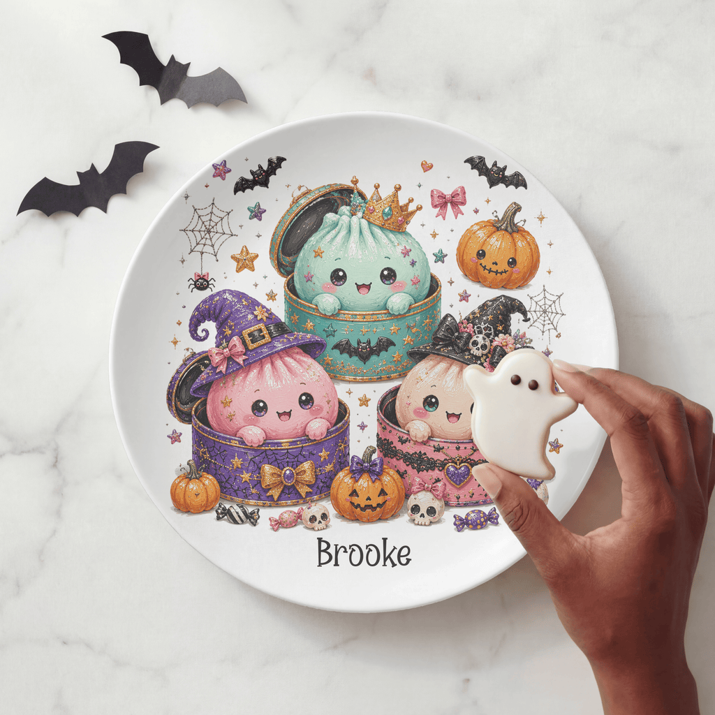 Personalized Halloween Dumplings Plate by Lil Plate Shop