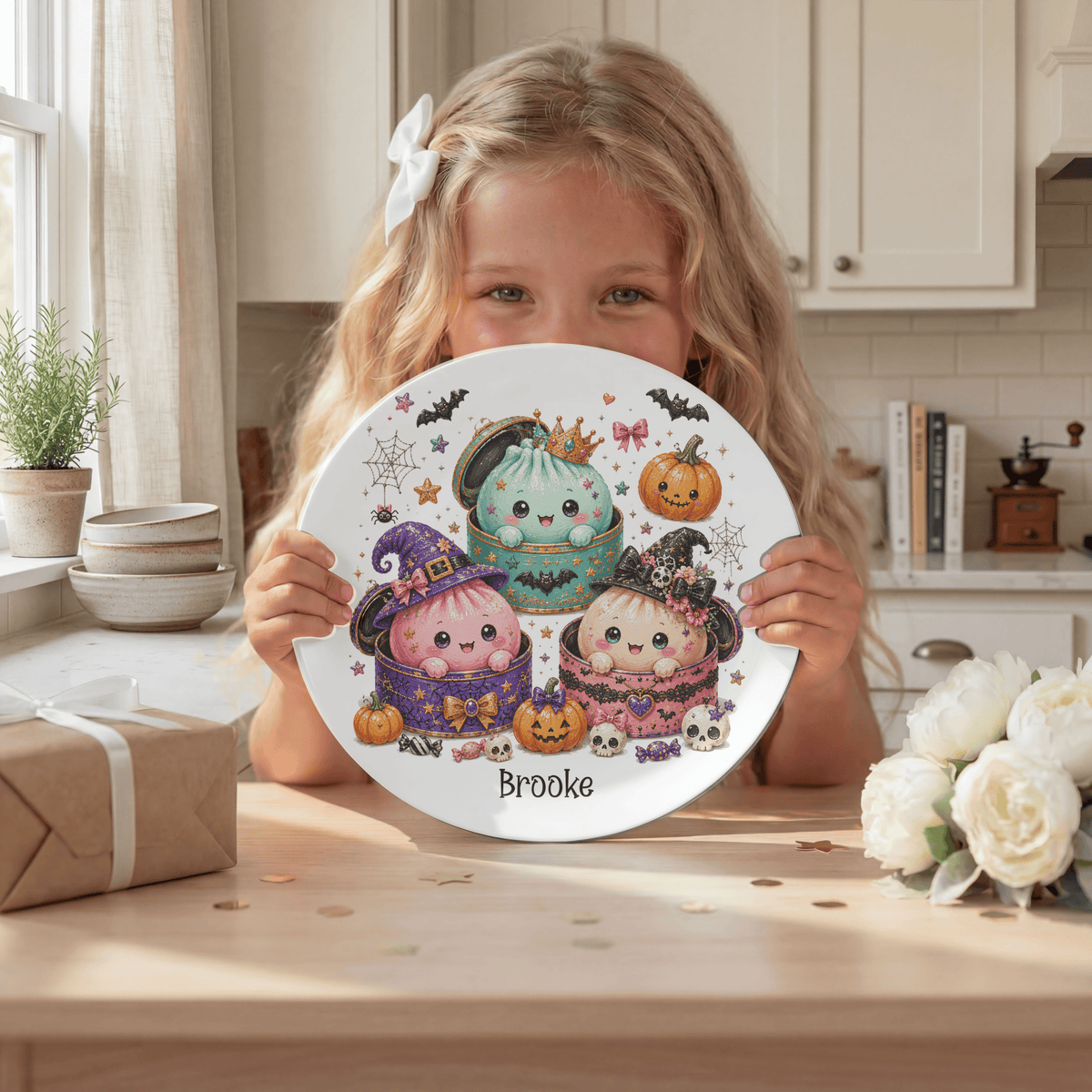 Personalized Halloween Dumplings Plate by Lil Plate Shop