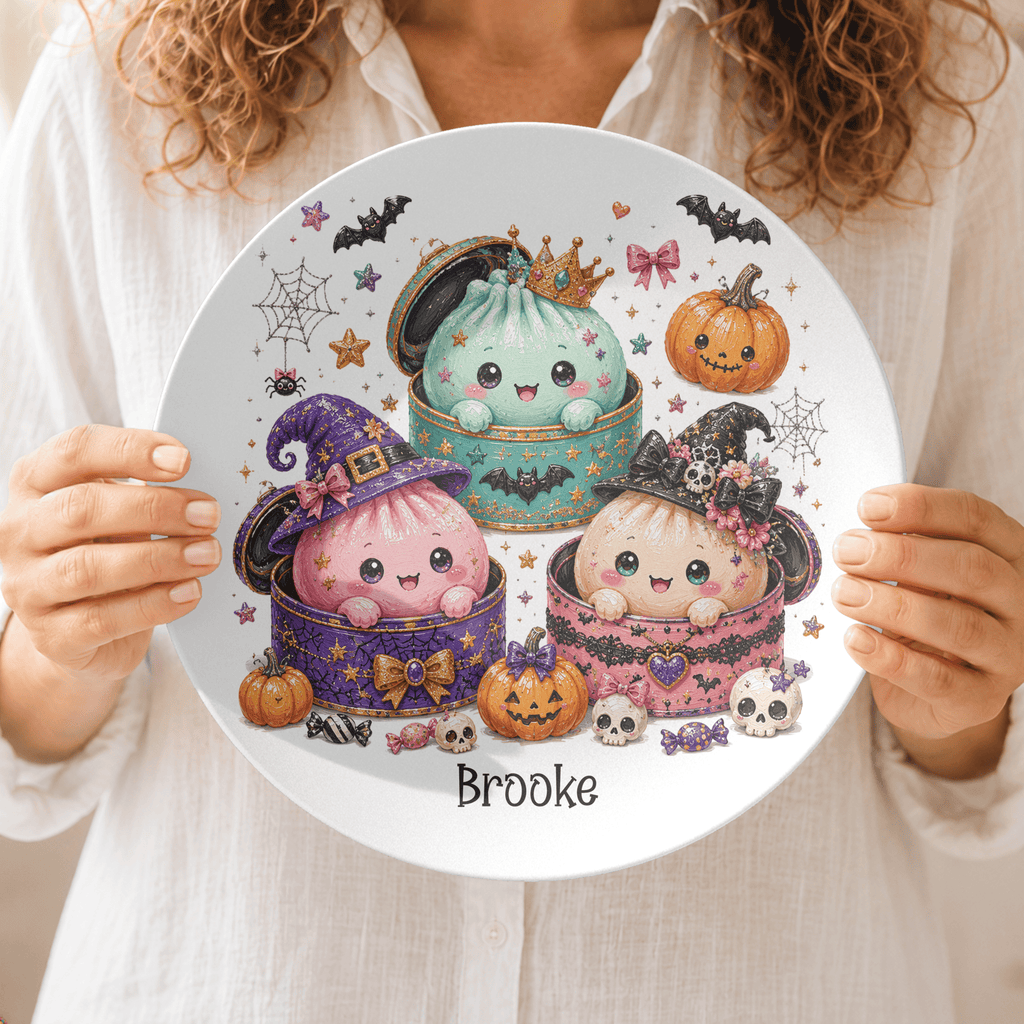 Personalized Halloween Dumplings Plate by Lil Plate Shop