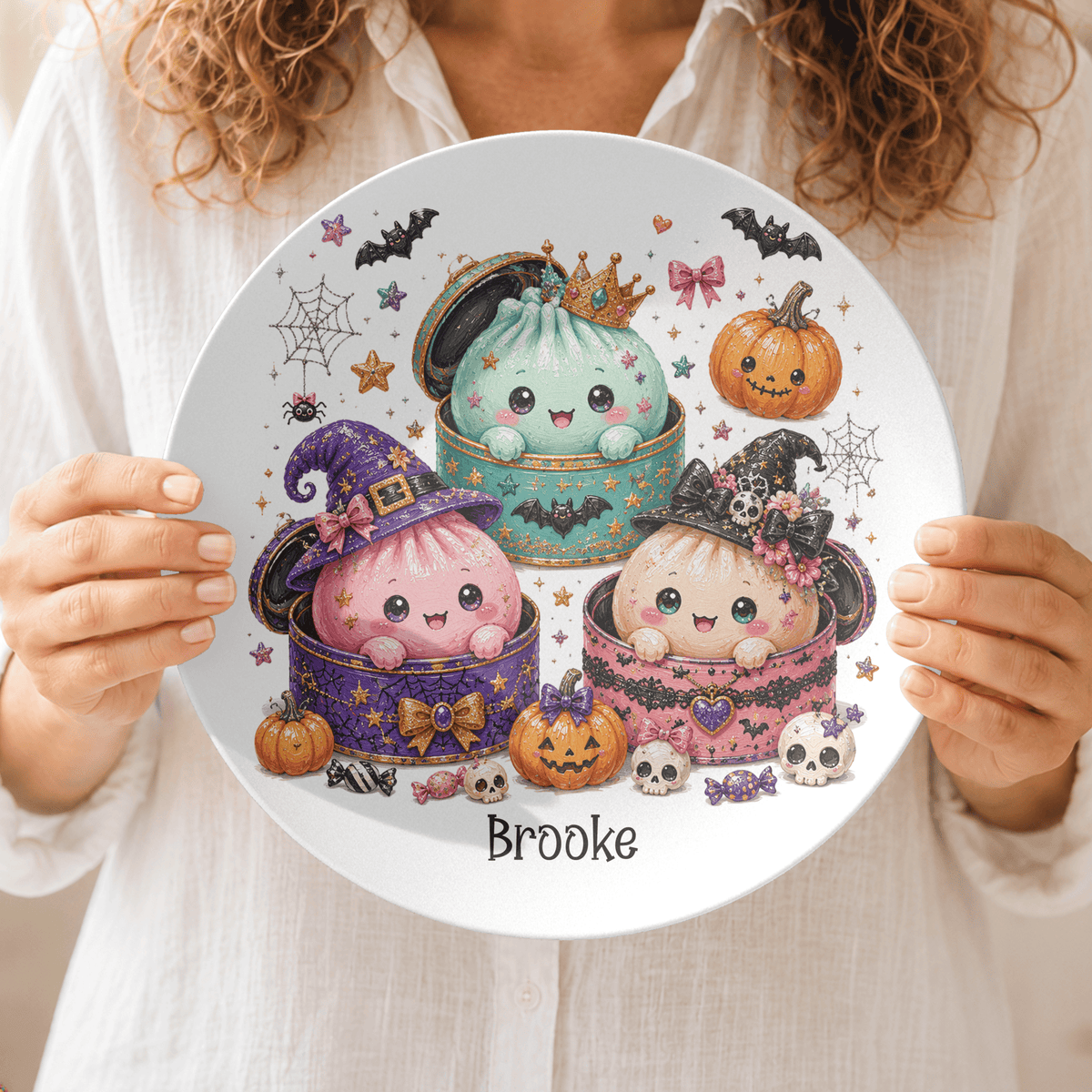 Personalized Halloween Dumplings Plate by Lil Plate Shop