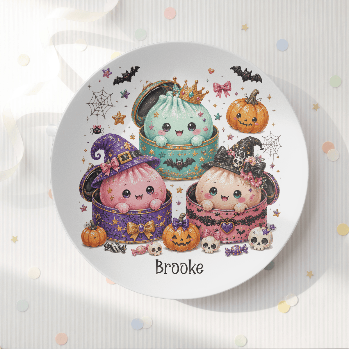 Personalized Halloween Dumplings Plate by Lil Plate Shop