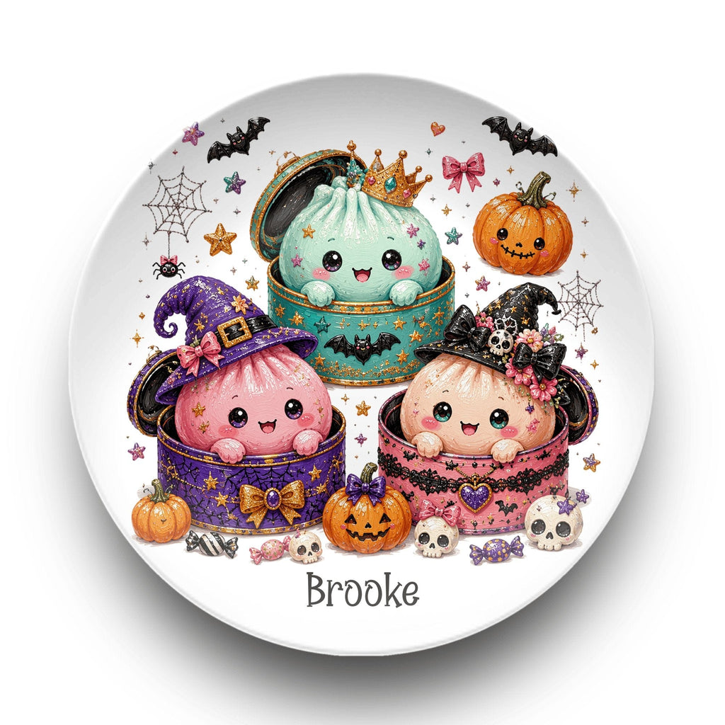 Personalized Halloween Dumplings Plate by Lil Plate Shop