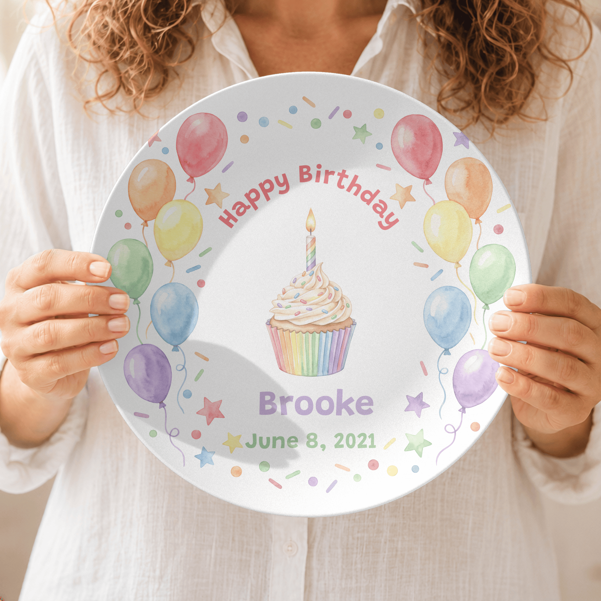 Personalized Happy Birthday Rainbow Plate by Lil Plate Shop