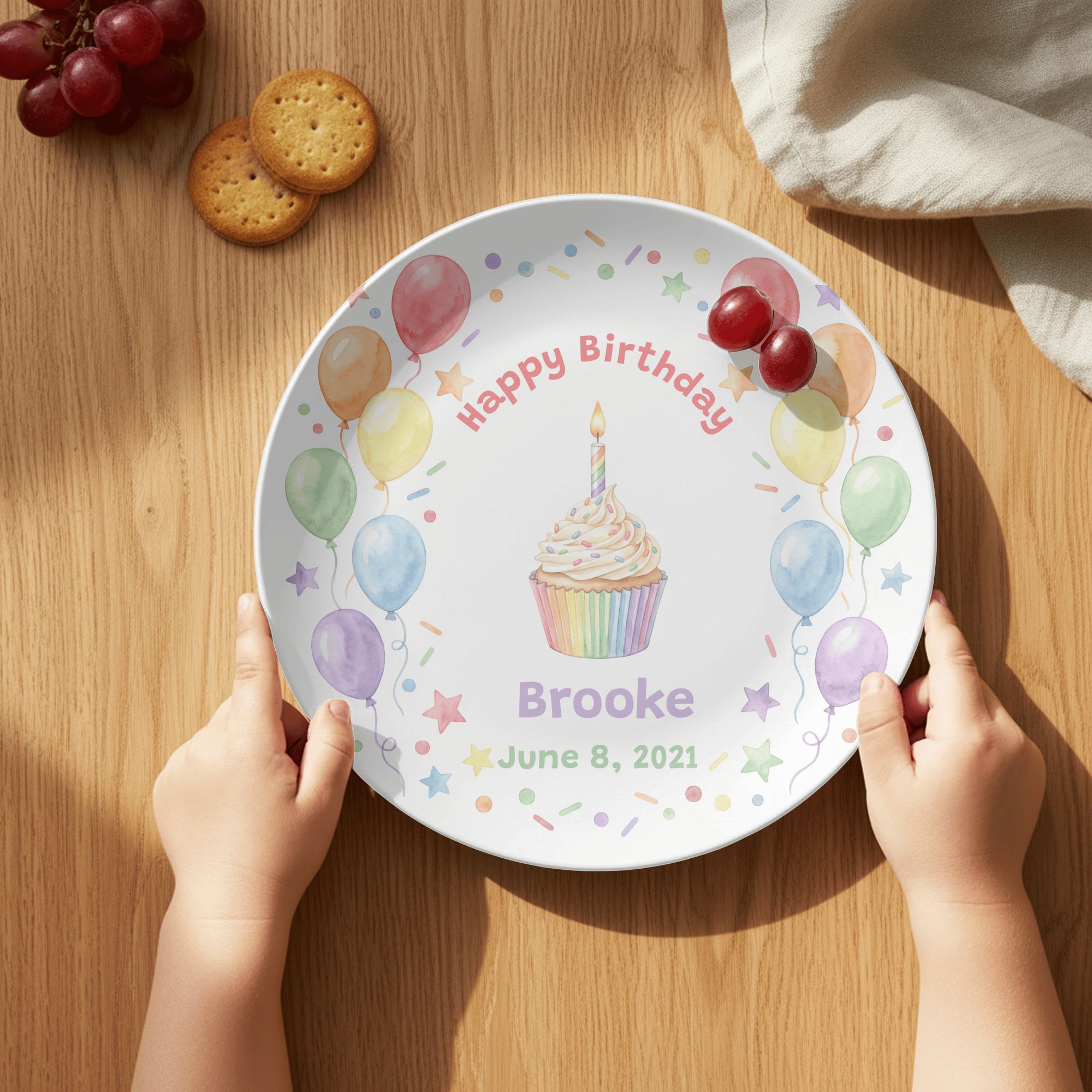 Personalized Happy Birthday Rainbow Plate by Lil Plate Shop