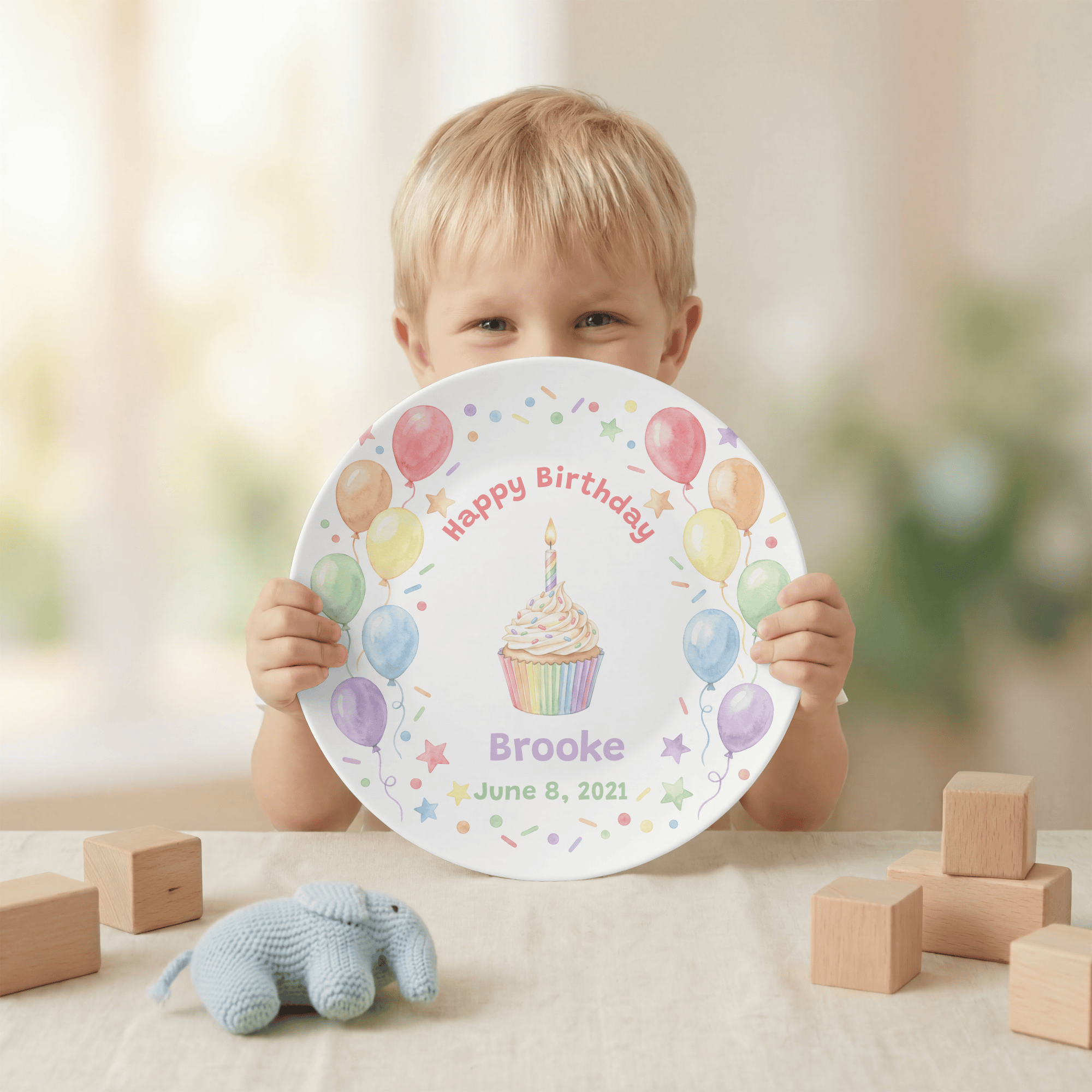 Personalized Happy Birthday Rainbow Plate by Lil Plate Shop