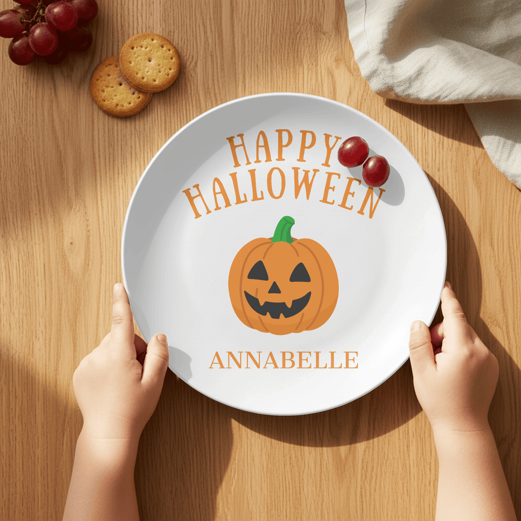 Personalized Happy Halloween Plate by Lil Plate Shop