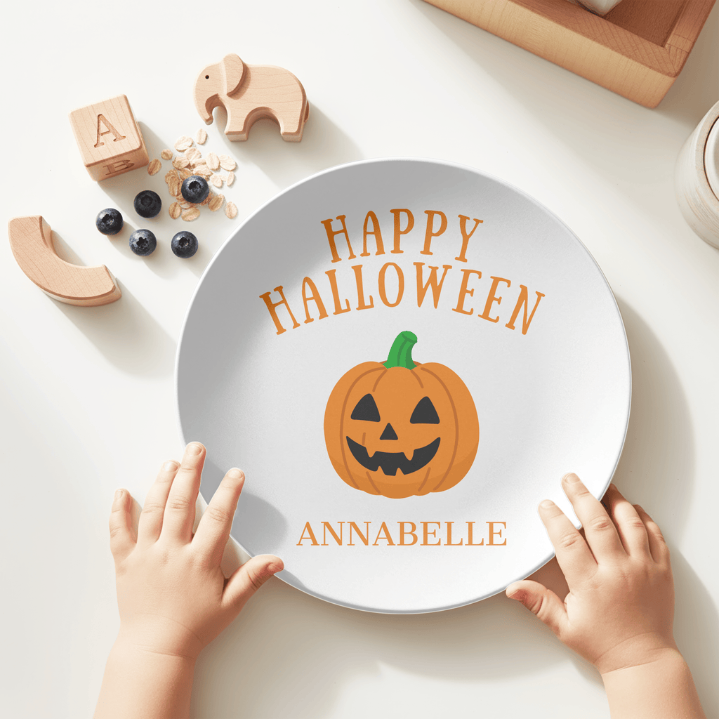 Personalized Happy Halloween Plate by Lil Plate Shop