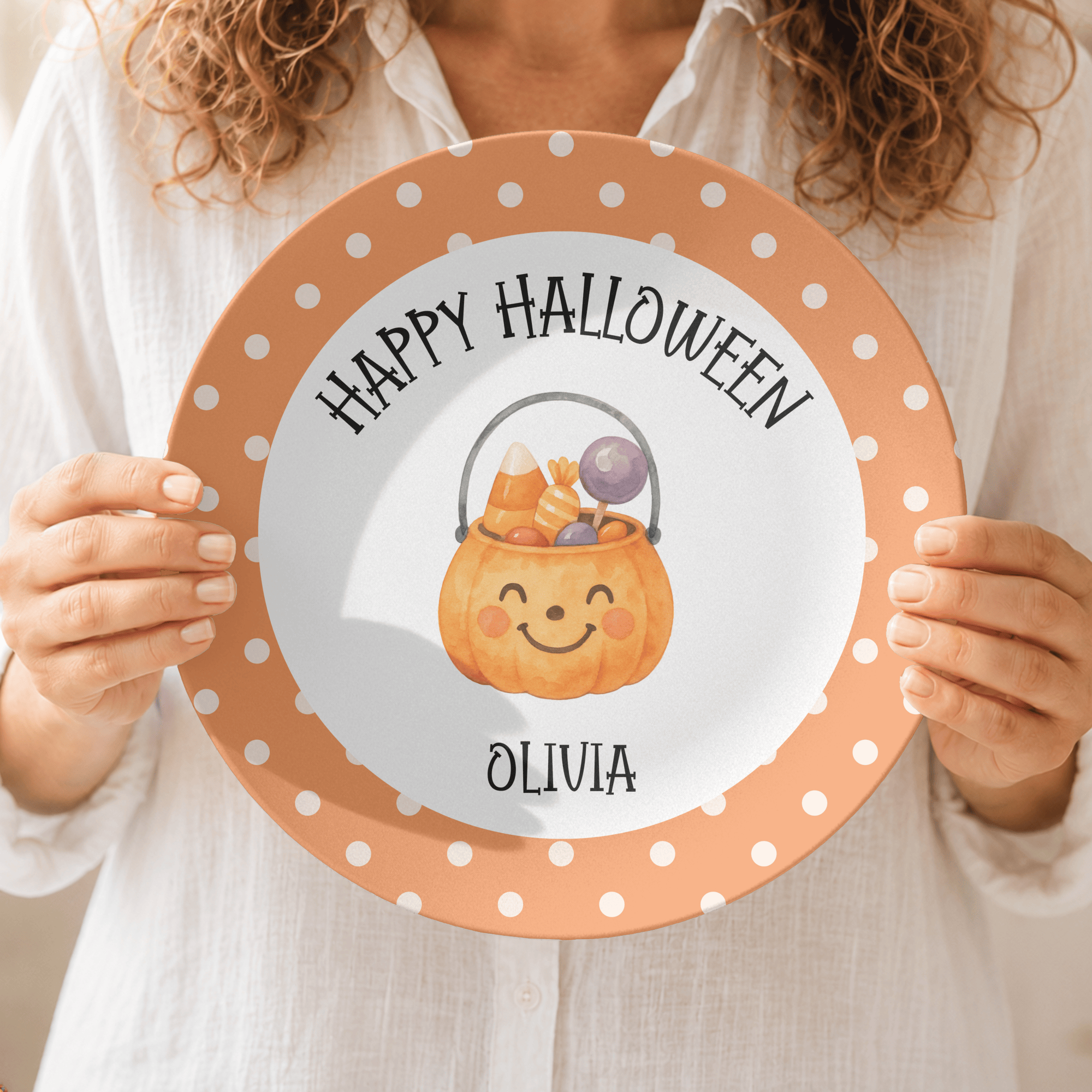 Personalized Happy Halloween Plate by Lil Plate Shop
