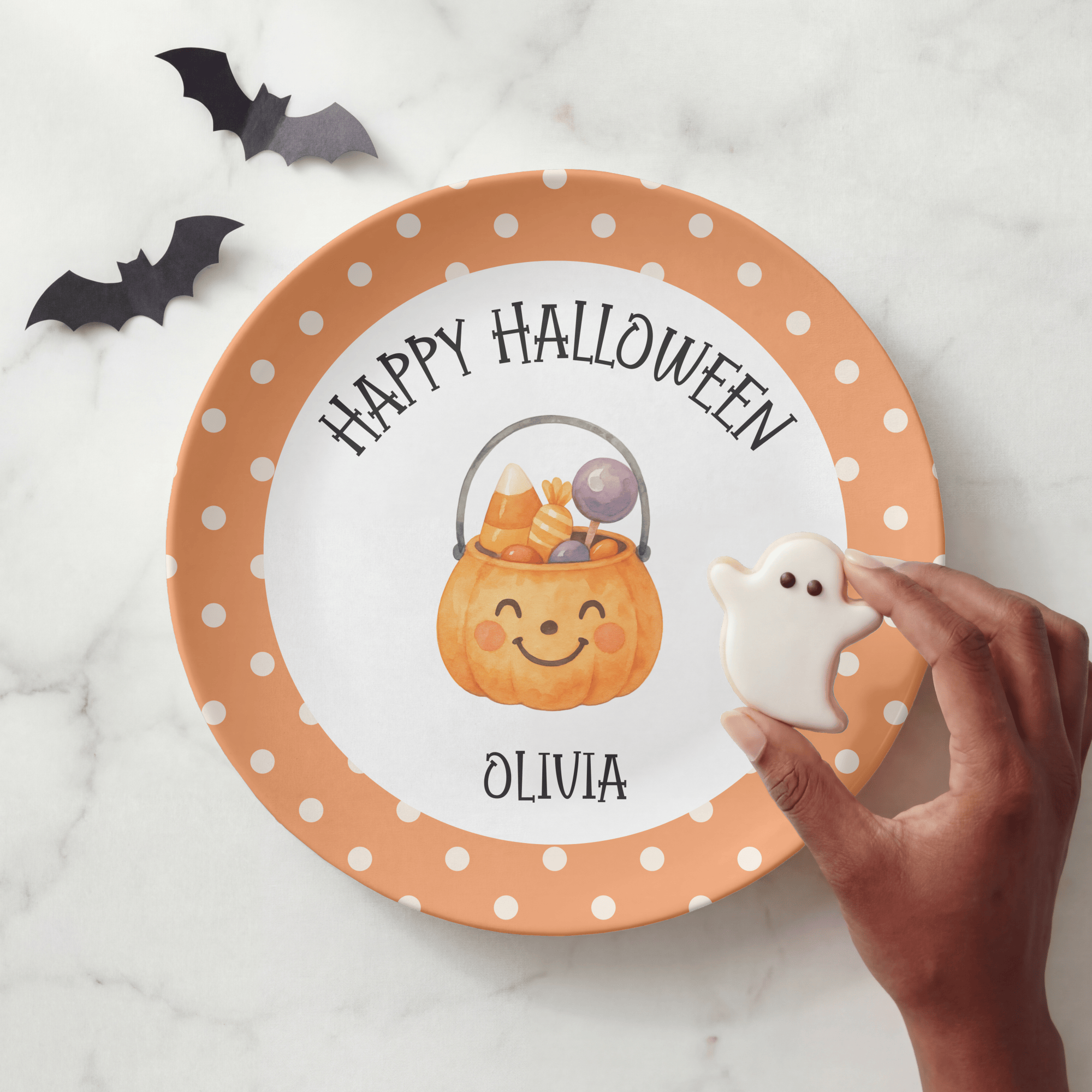 Personalized Happy Halloween Plate by Lil Plate Shop