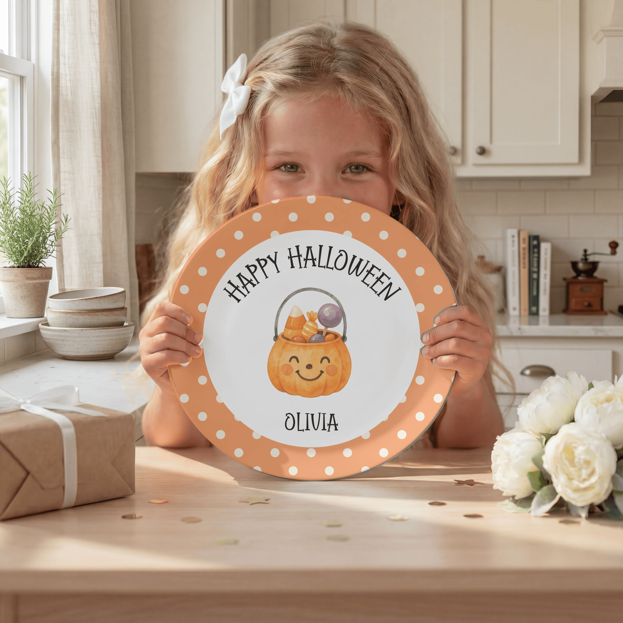 Personalized Happy Halloween Plate by Lil Plate Shop