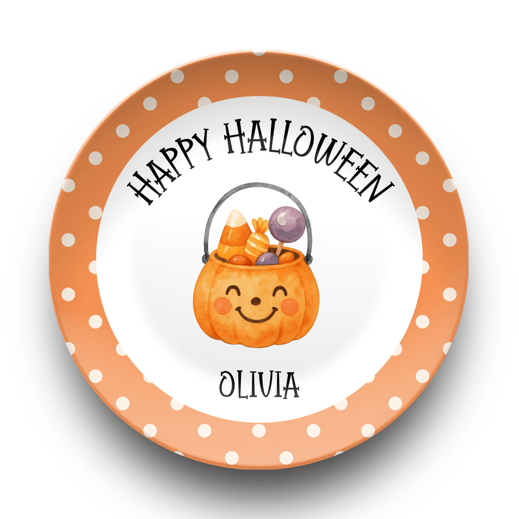 Personalized Happy Halloween Plate Plate by Lil Plate Shop