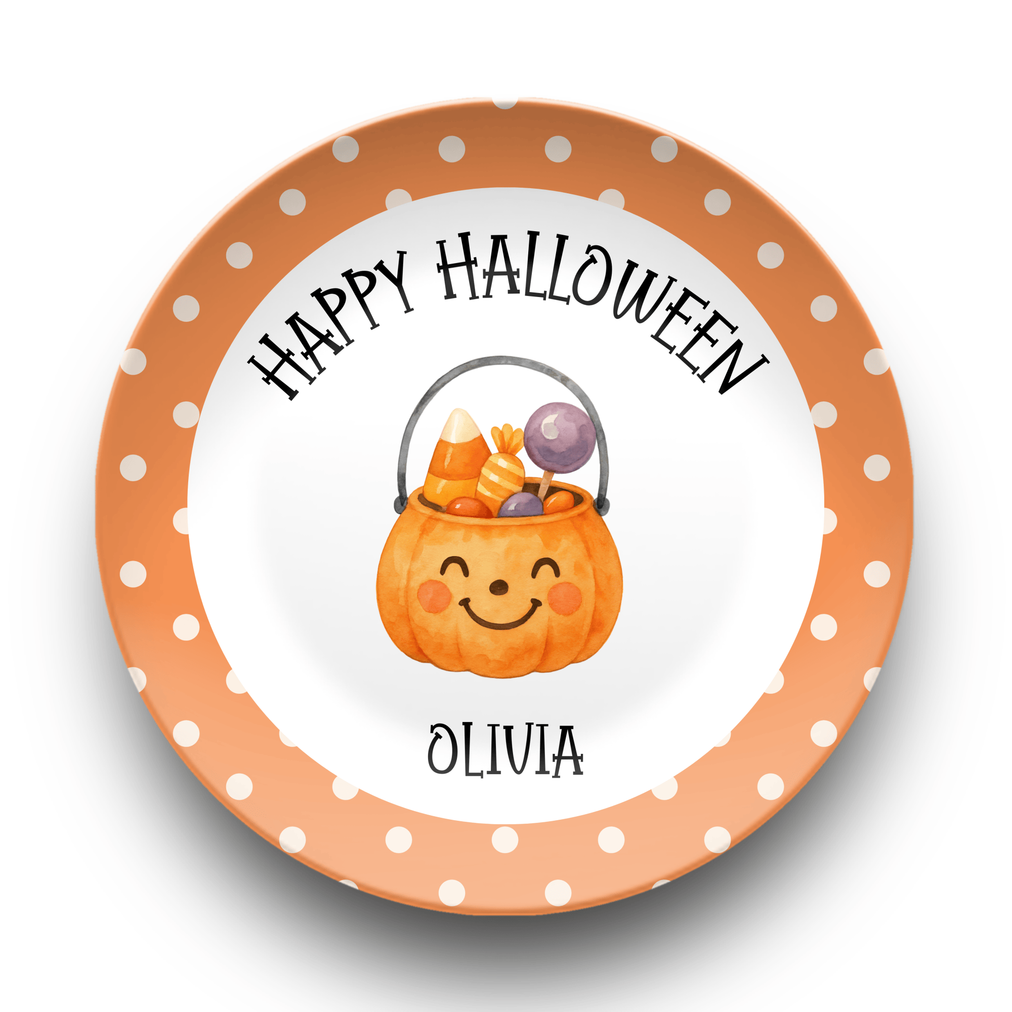 Personalized Happy Halloween Plate Plate by Lil Plate Shop