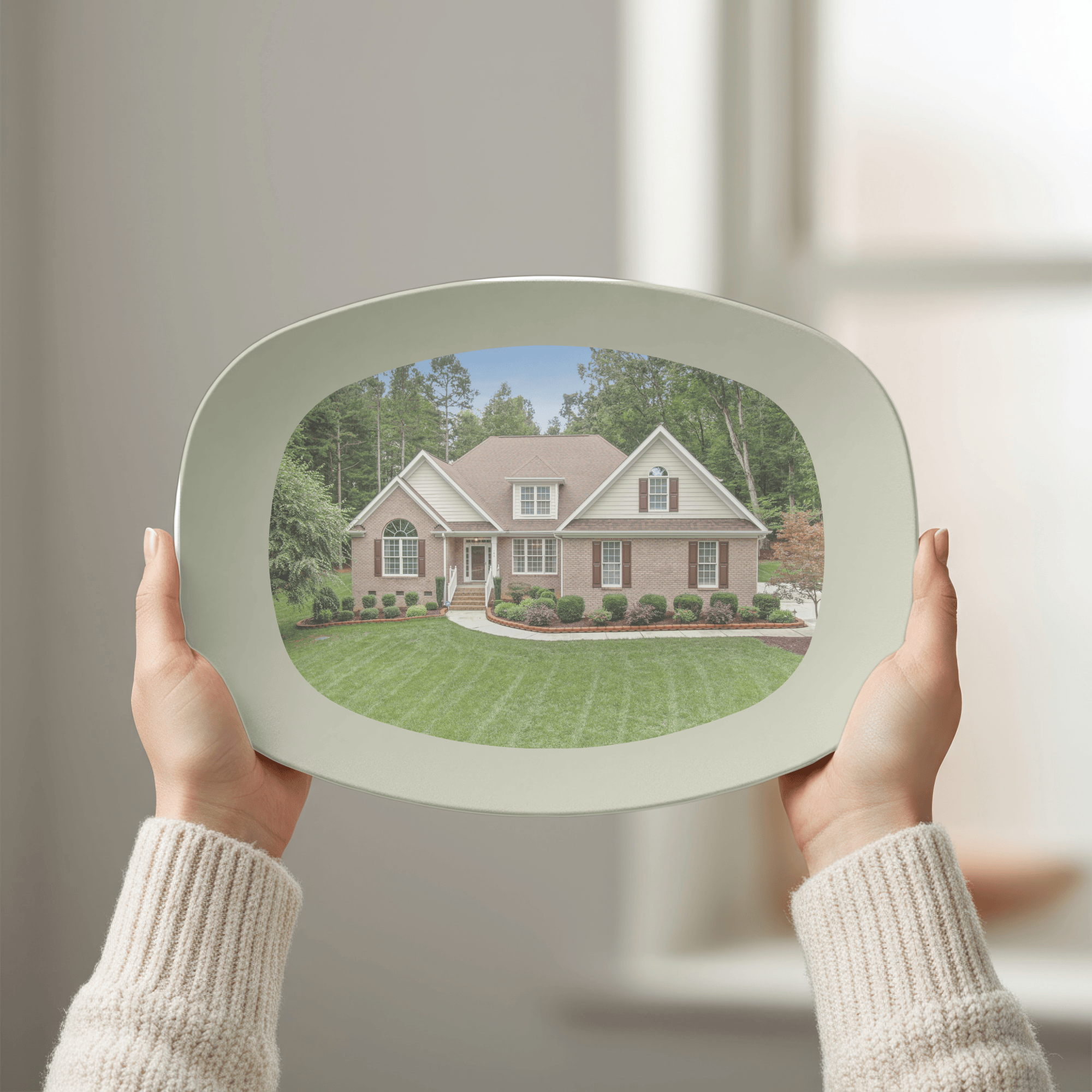 Personalized House Photo Platter by Lil Plate Shop