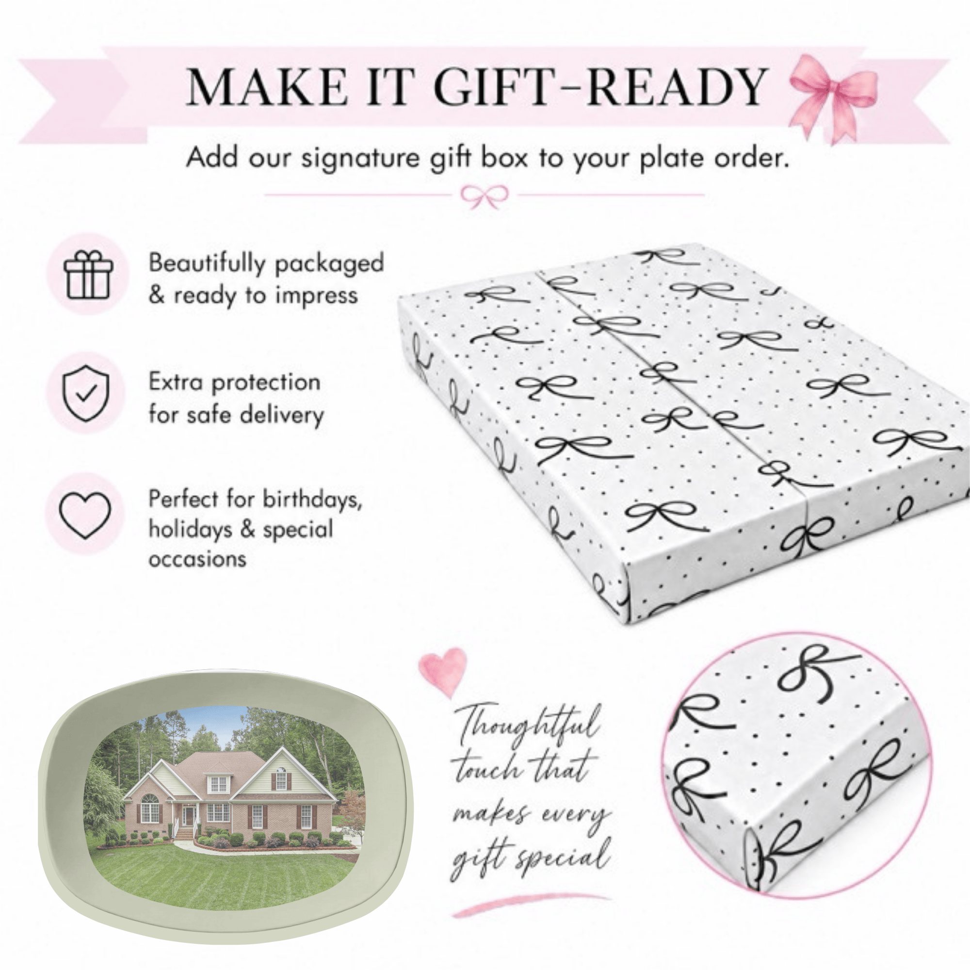 Personalized House Photo Platter by Lil Plate Shop
