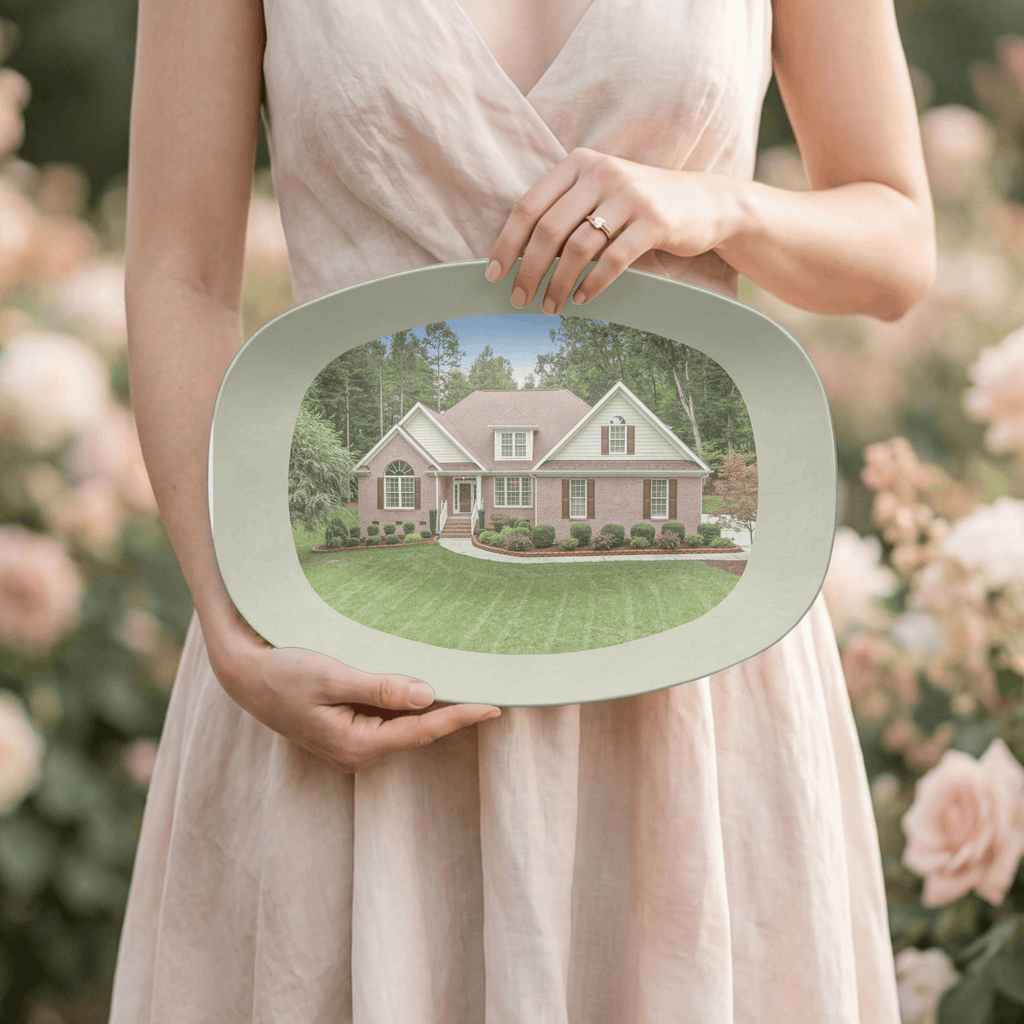 Personalized House Photo Platter Platter by Lil Plate Shop