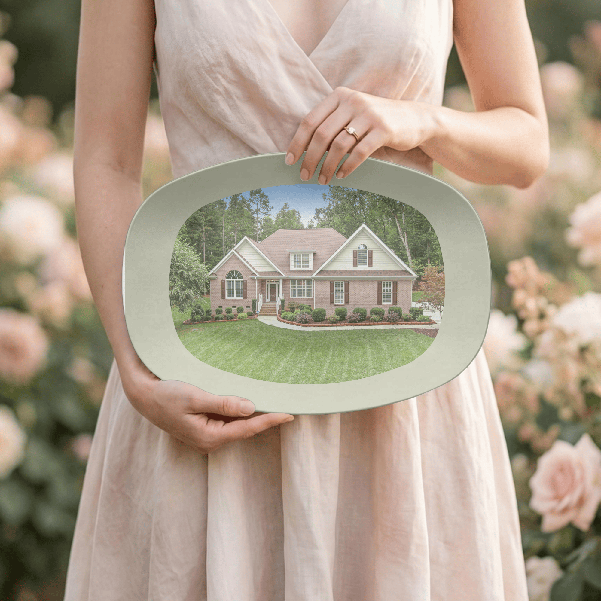 Personalized House Photo Platter Platter by Lil Plate Shop