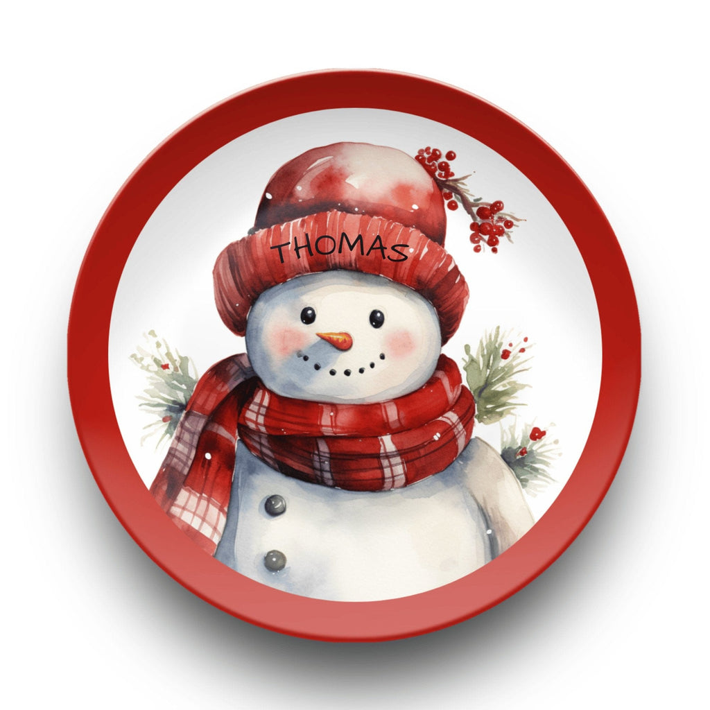 Personalized Jolly Snowman Plate by Lil Plate Shop