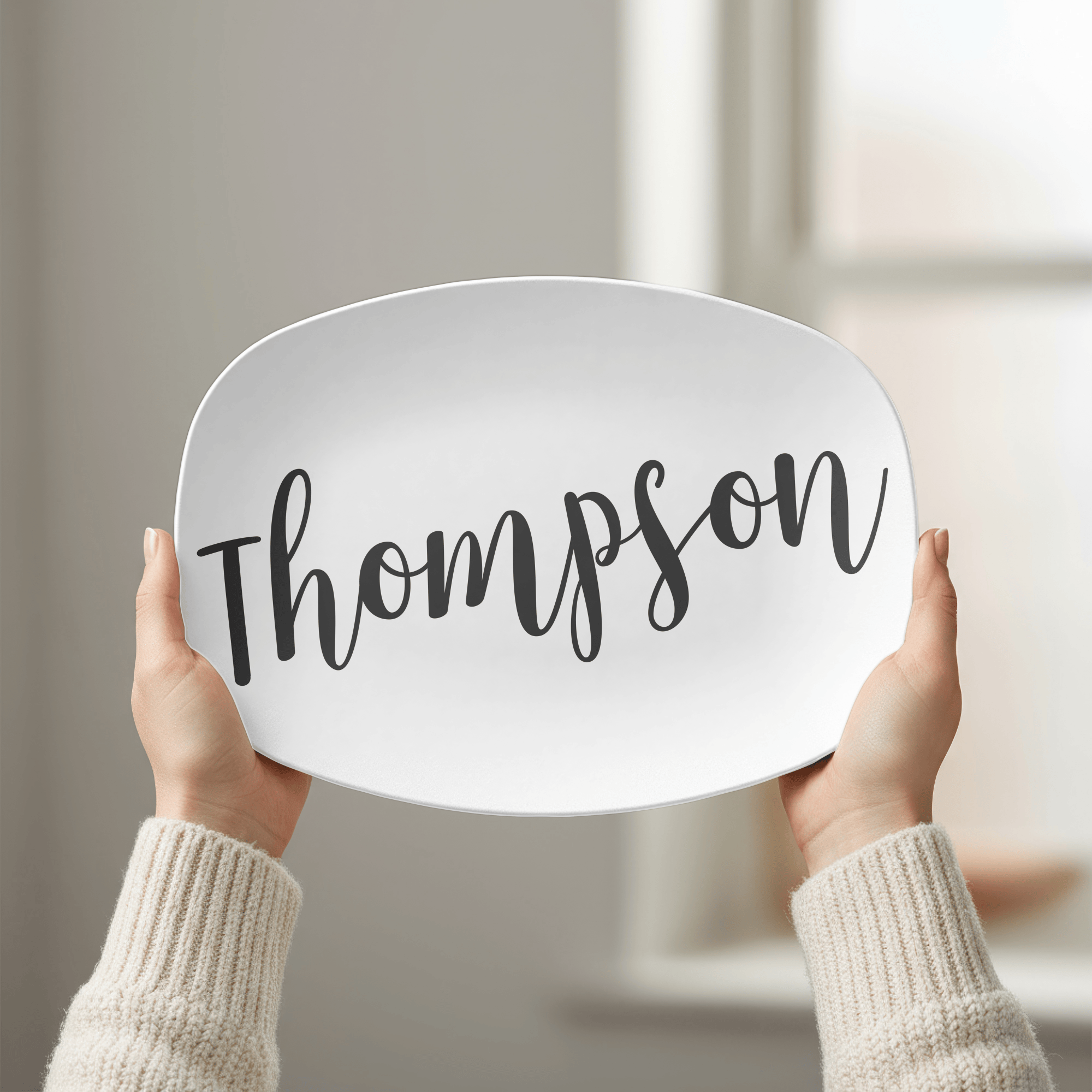 Personalized Large Script Name Platter by Lil Plate Shop