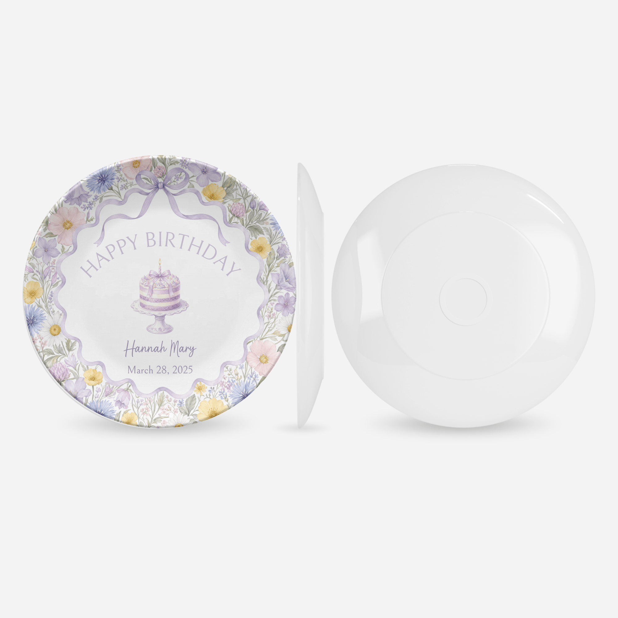Personalized Lavender Wildflower Birthday Plate by Lil Plate Shop