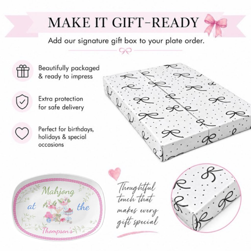 Personalized Mahjong Family Game Platter by Lil Plate Shop