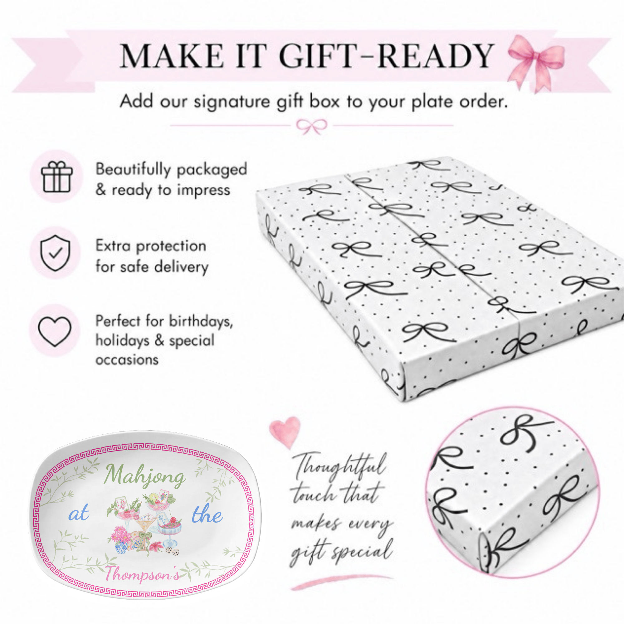 Personalized Mahjong Family Game Platter by Lil Plate Shop