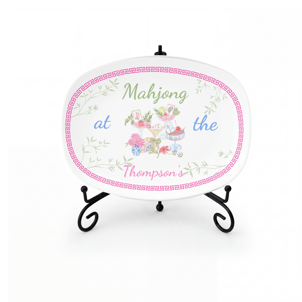 Personalized Mahjong Family Game Platter by Lil Plate Shop